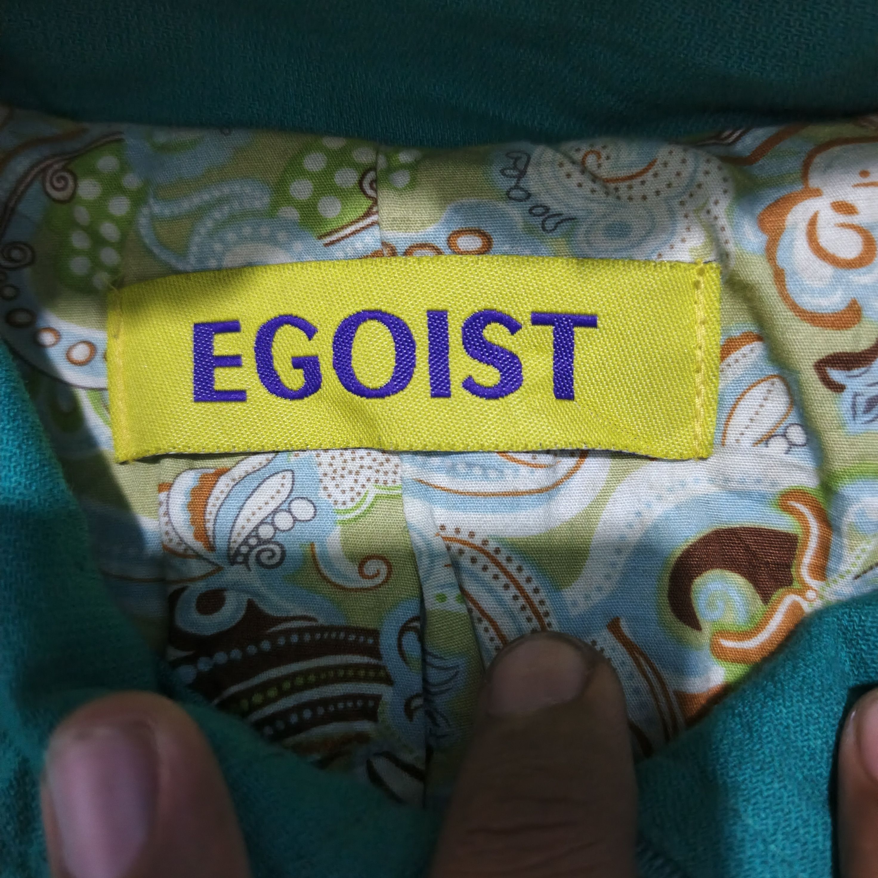 Japanese Brand EGOIST Turquoise Green Raw Hem Moto Jacket Size M / US 6-8 / IT 42-44 - 10 Thumbnail