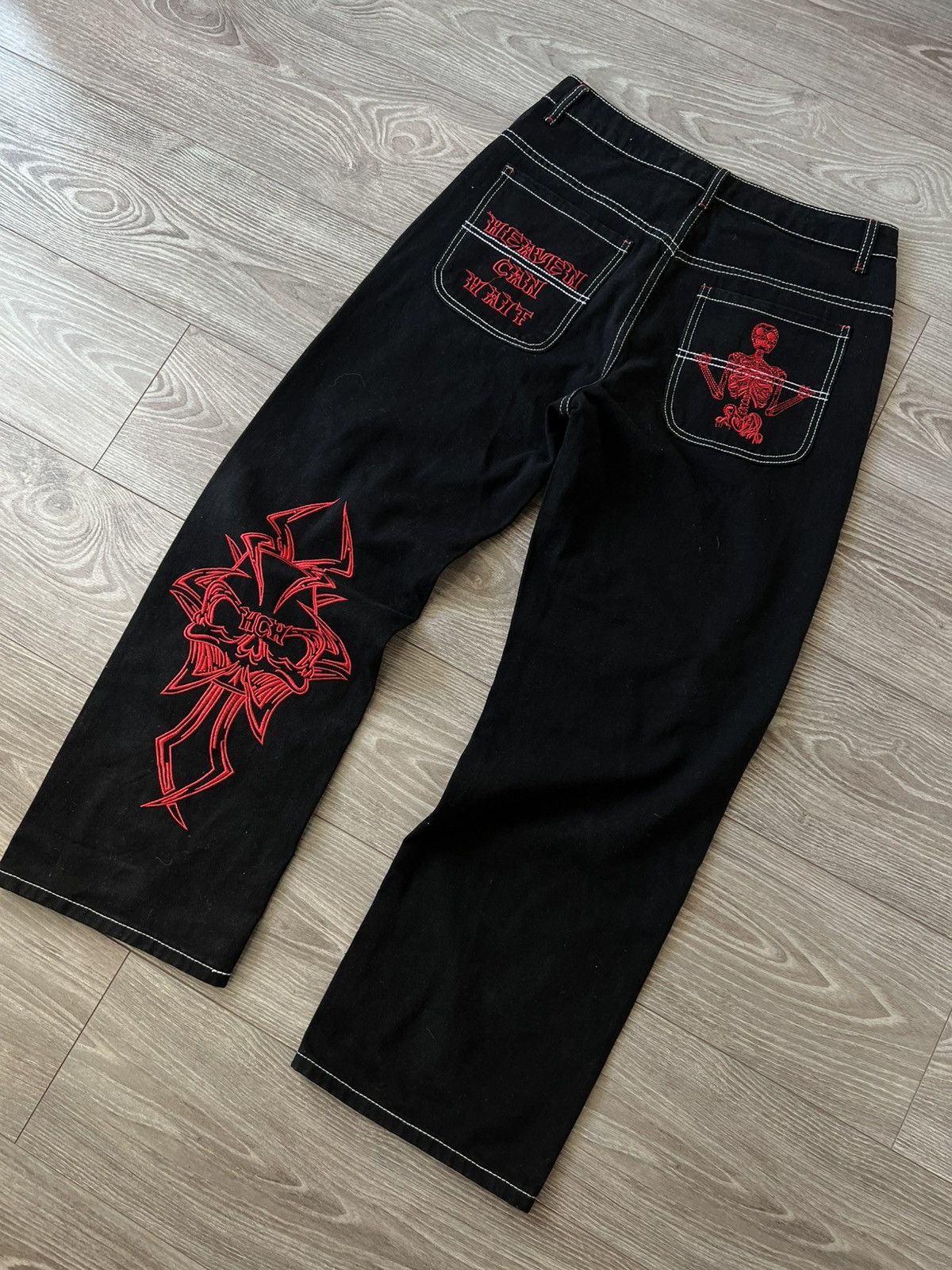 Other Avant Garde Opium Black Denim HCH Heaven Knit Japan Jeans Size US 34 / EU 50 - 7 Thumbnail