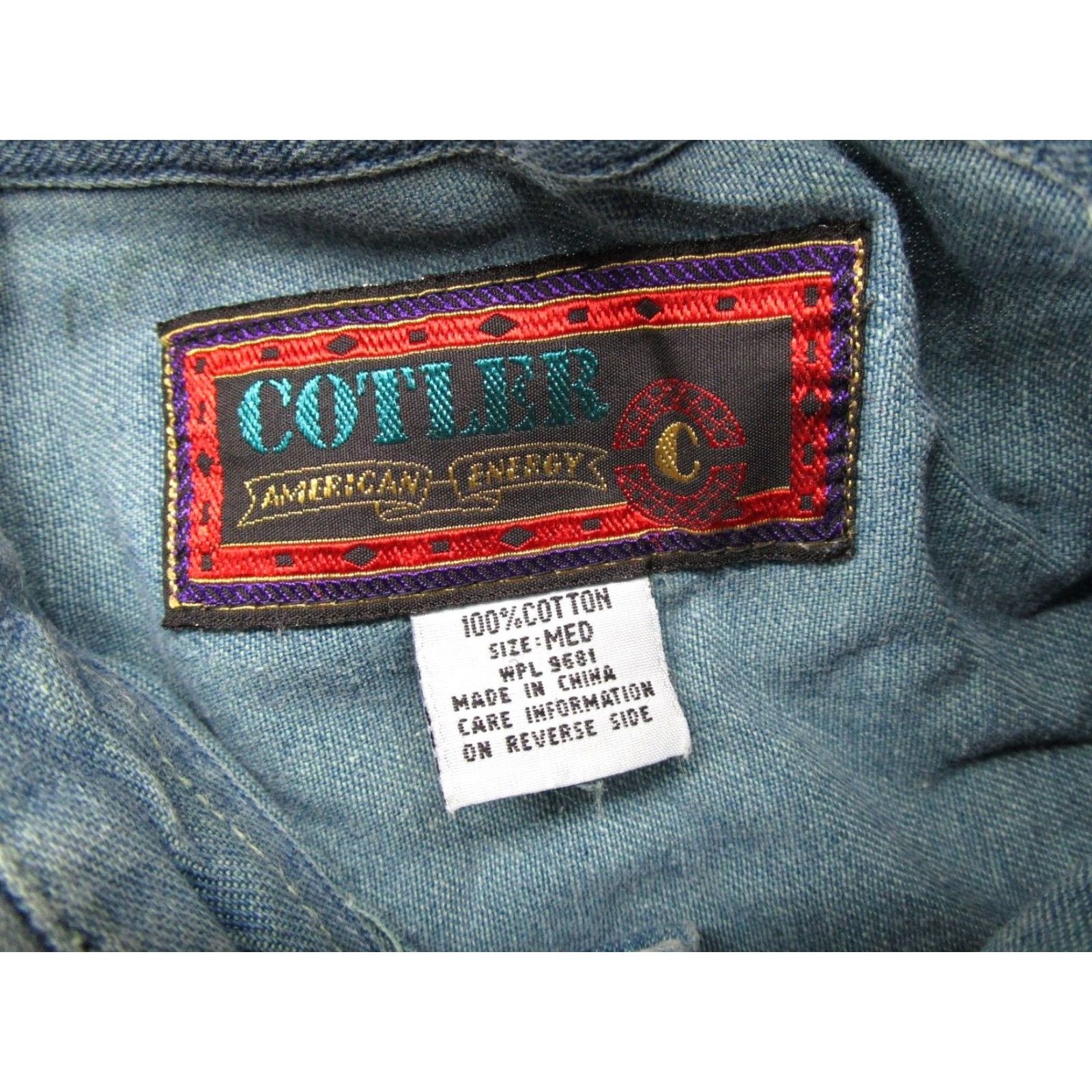 Denime VINTAGE Colter Denim Shirt Men’s M Blue 90's Western Button-Up Long Sleeve Casual Workwear Collared Size US M / EU 48-50 / 2 - 2 Thumbnail