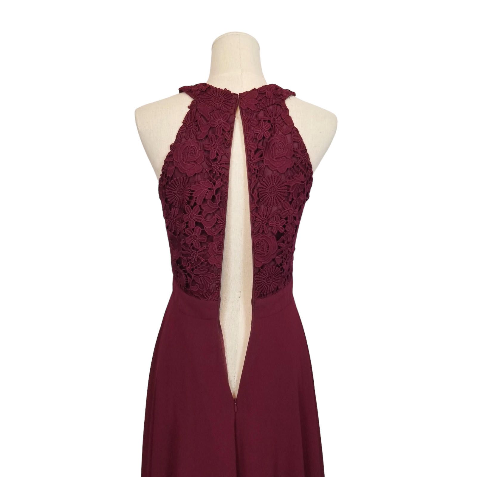 Lulus Lulu's Picture Perfect Lace Maxi Dress Burgundy Red Sz Small Size S / US 4 / IT 40 - 5 Thumbnail