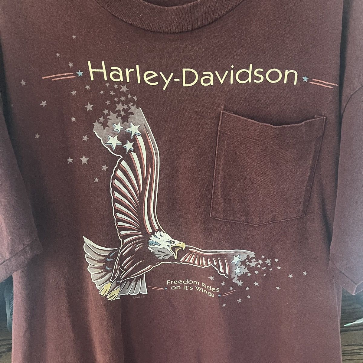 Harley Davidson Vintage 1997 Pocket T Shirt Gainesville Florida Alligator Size US L / EU 52-54 / 3 - 2 Thumbnail