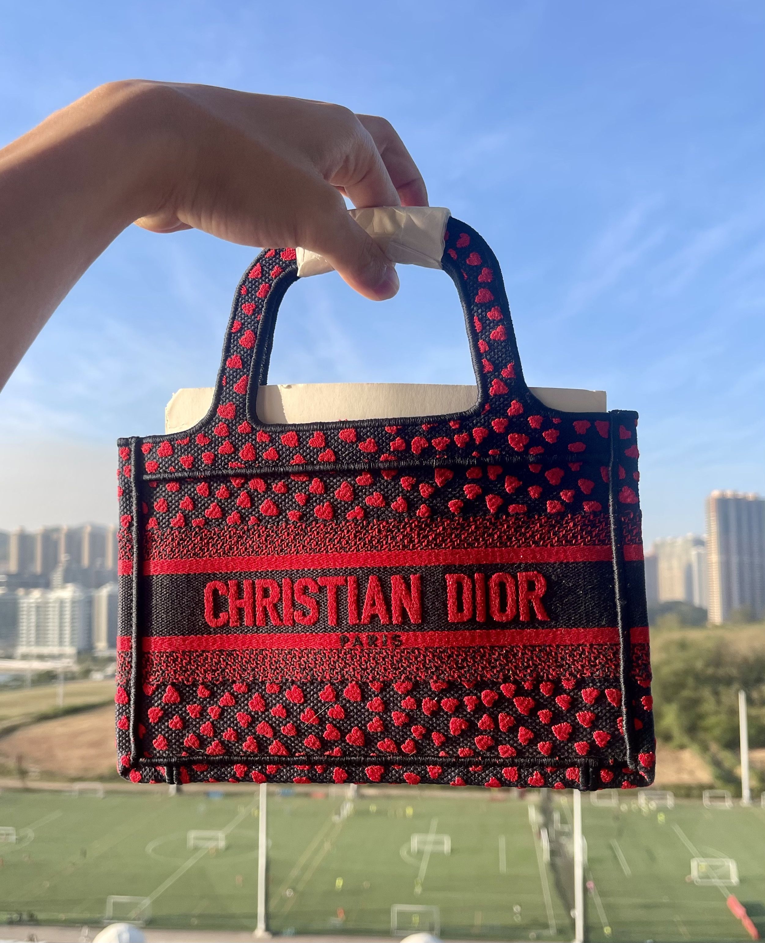Dior Dior I Love Paris Hearts Tote Mini Navy Red Micro Canvas Bag Size ONE SIZE - 1 Thumbnail