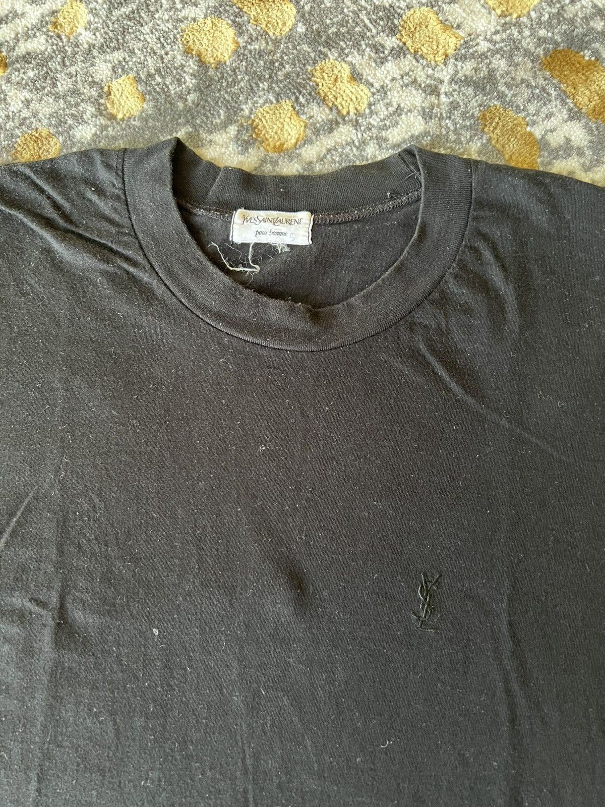 Vintage × Yves Saint Laurent Vintage Yves Saint Laurent Plain Black t-shirt Size US L / EU 52-54 / 3 - 5 Thumbnail