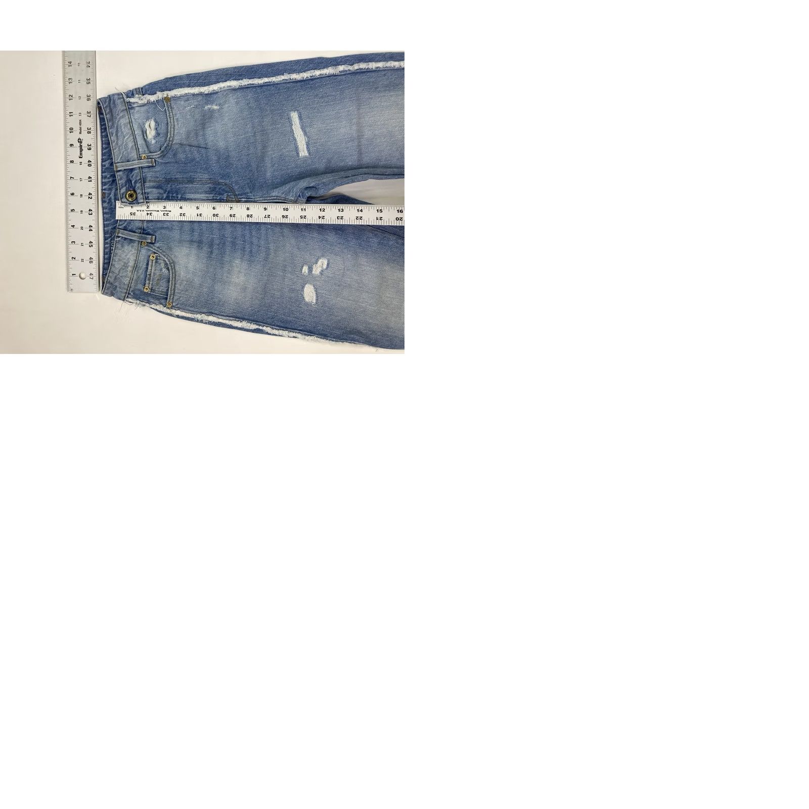 G-Star VINTAGE G-Star 3301 Jeans Denim 5-Pocket Women Size 24 Blue Fringe Ankle Slim/Regular Size 42" / US 20 - 9 Thumbnail
