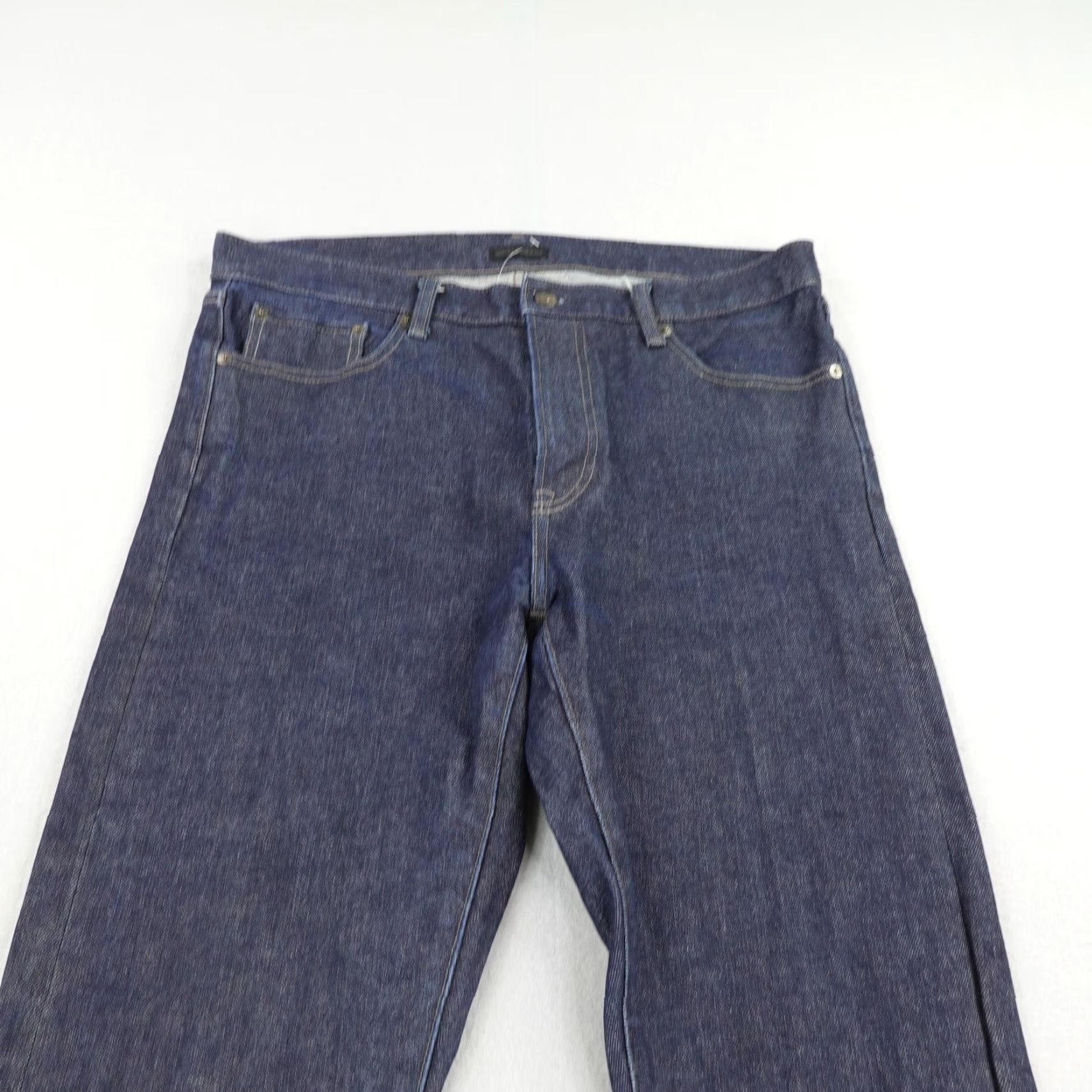 Uniqlo VINTAGE Uniqlo Jeans Mens 35x32 Blue Japanese Selvedge Denim Slim Straight Kaihara Size US 35 - 2 Thumbnail