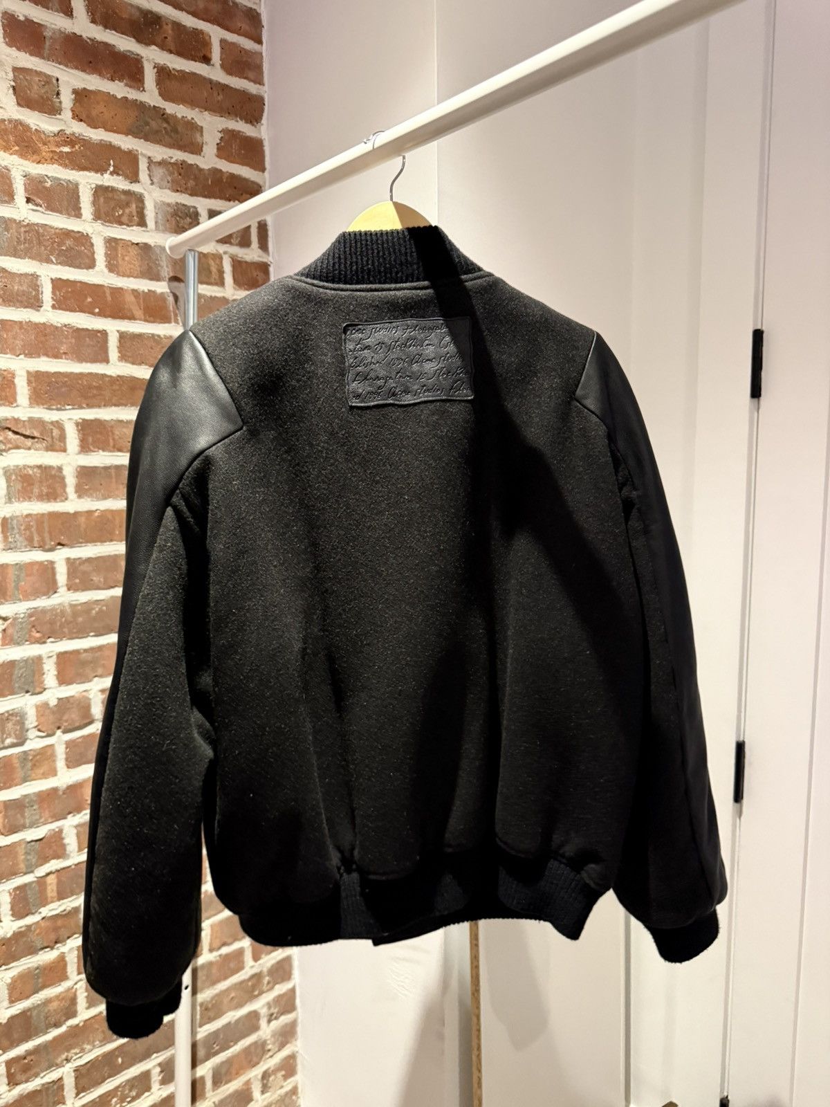 Acne Studios Acne Studios Wool Bomber Jacket Leather Sleeves Size US L / EU 52-54 / 3 - 6 Thumbnail