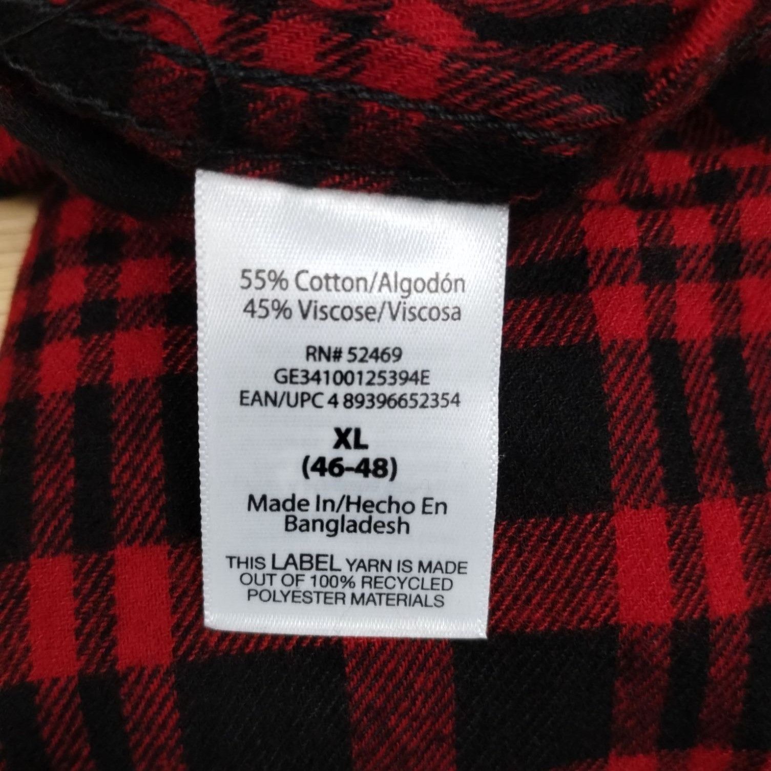 George George Mens XLT Red and Black Plaid Soft Flannel Long Sleeve Size US XL / EU 56 / 4 - 8 Thumbnail