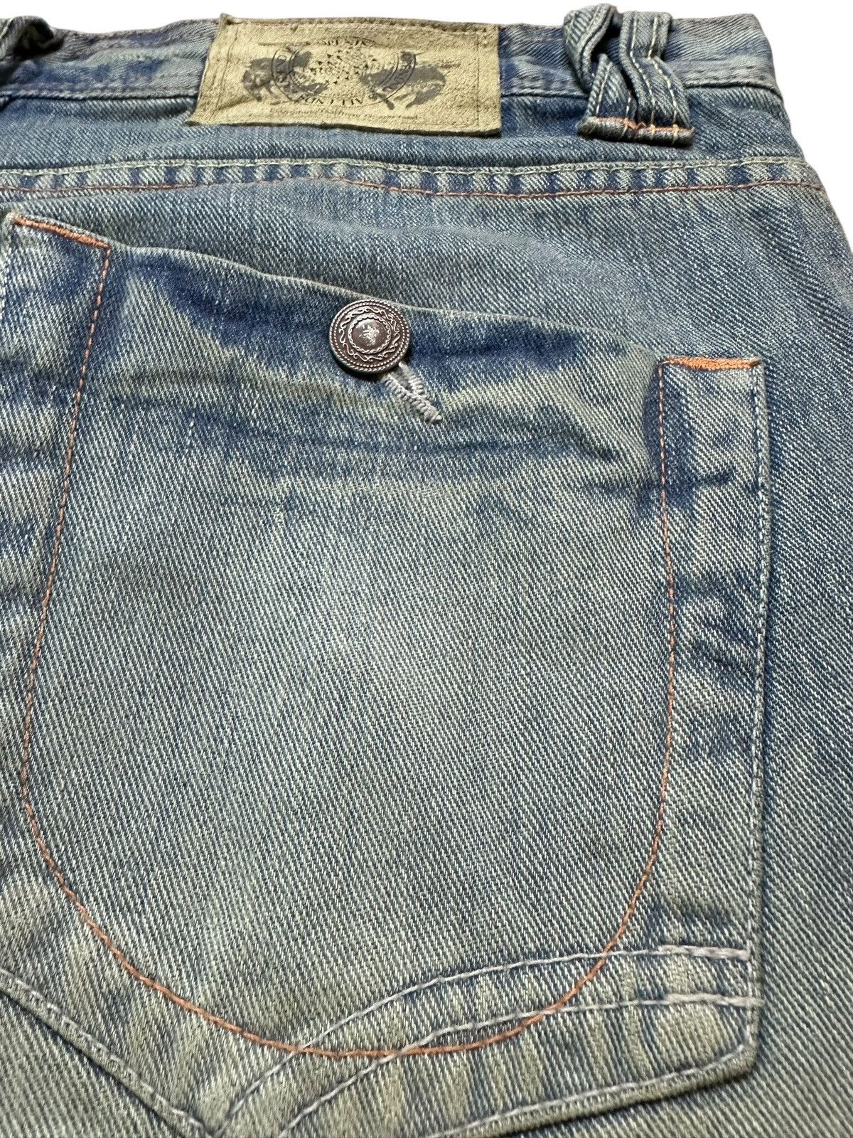 Exhibit66Studios Vintage Exhibisionist Baggy Grunge Ripped Distressed Denim Size US 33 - 5 Thumbnail