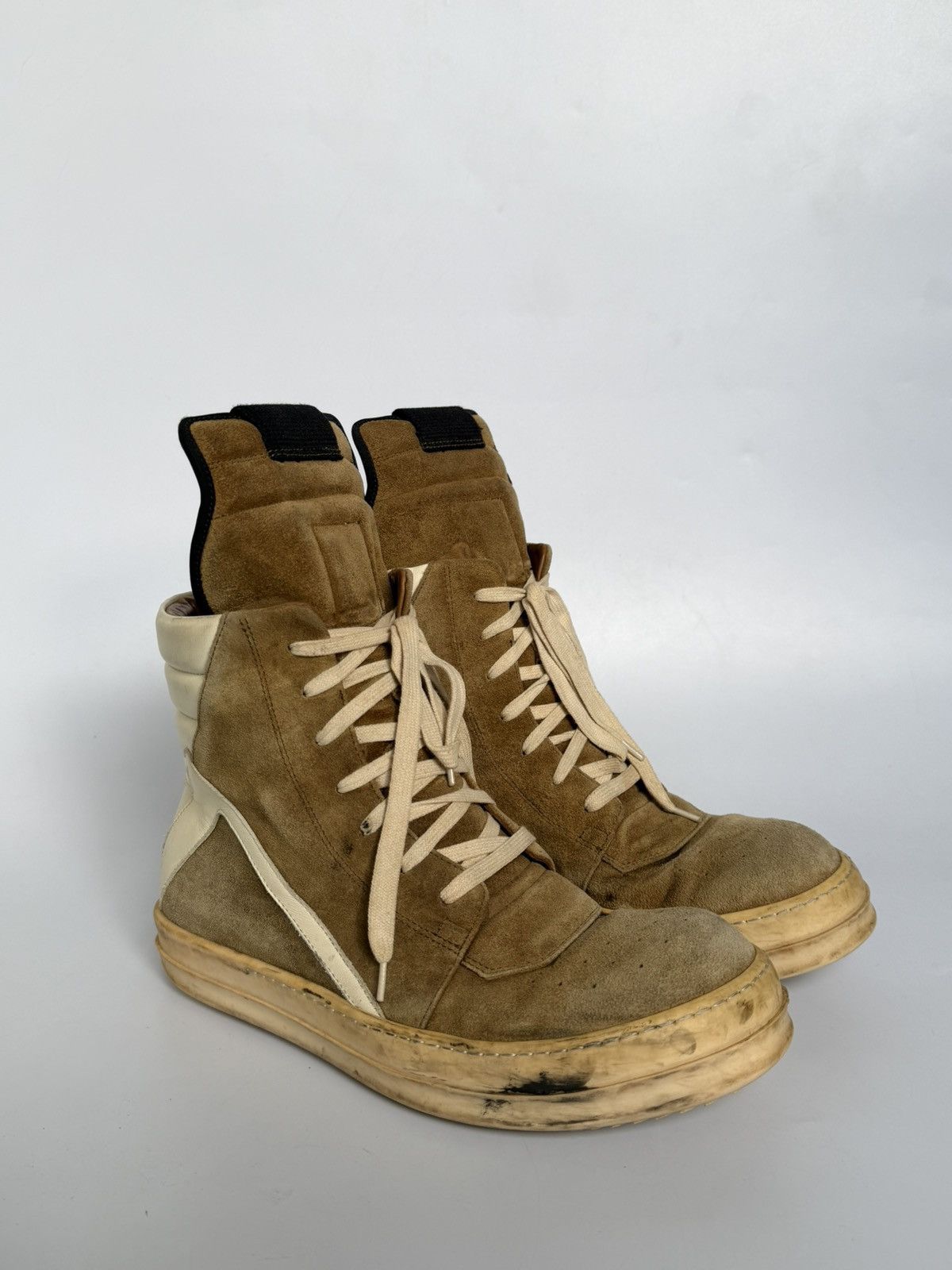 Rick Owens Rick Owens Brown Suede Geobasket Sneakers Size US 8.5 / EU 41-42 - 1 Thumbnail