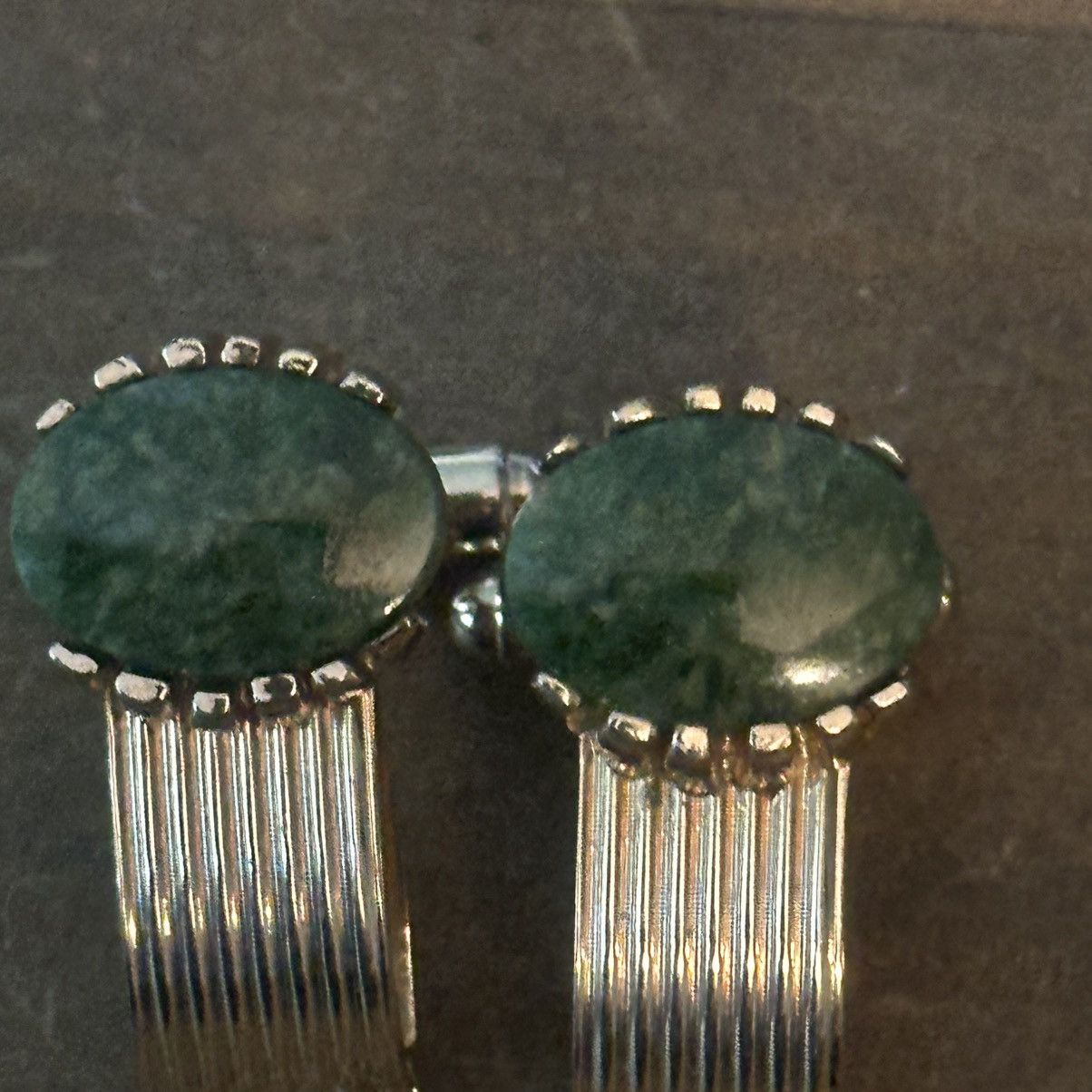 Other Gold tone moss agate cuff links Size ONE SIZE - 2 Thumbnail