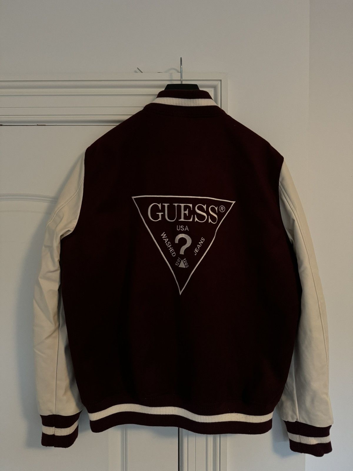 Guess Guess Jeans Maroon Varsity Jacket Size US L / EU 52-54 / 3 - 2 Thumbnail