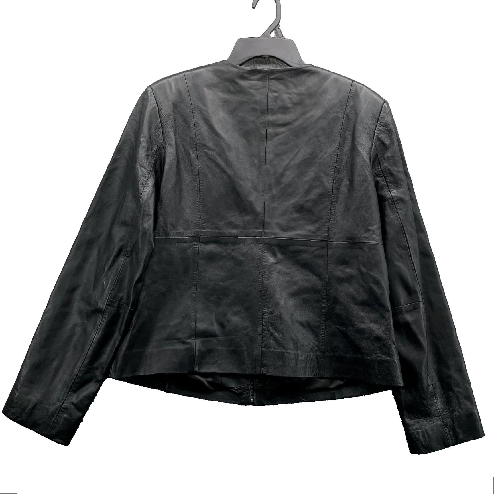 Vintage VINTAGE Style & Co. 100% Leather Moto Jacket Women's Large Black Y2k 70s Chic Office 90s Size L / US 10 / IT 46 - 2 Thumbnail