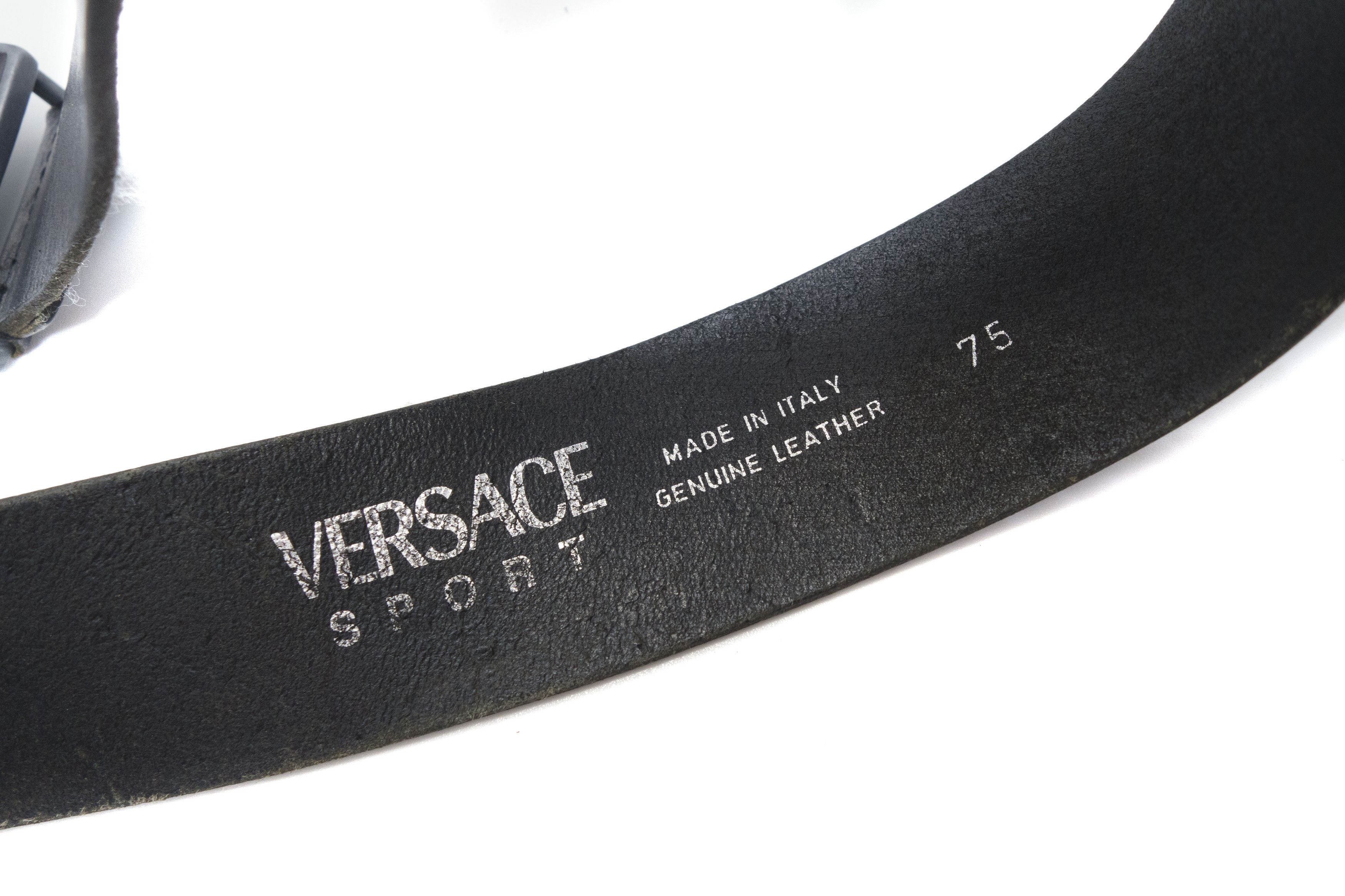 Versace 90S Medusa Y2K Big Logo Leather Belt Vintage Size ONE SIZE - 4 Thumbnail