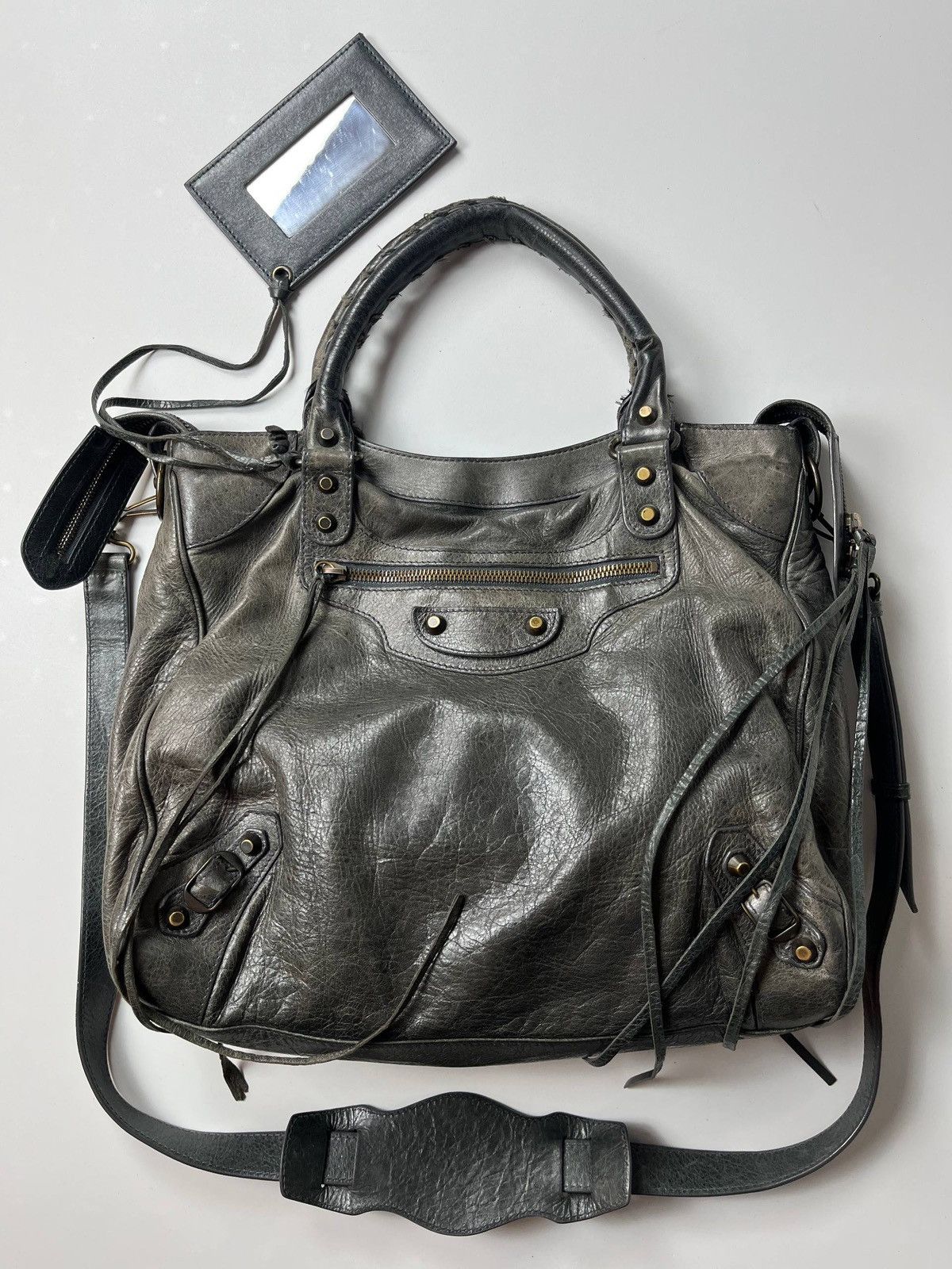 Balenciaga 2012 BALENCIAGA Black Lambskin Leather Motorcycle Velo Bag Size ONE SIZE - 1 Thumbnail