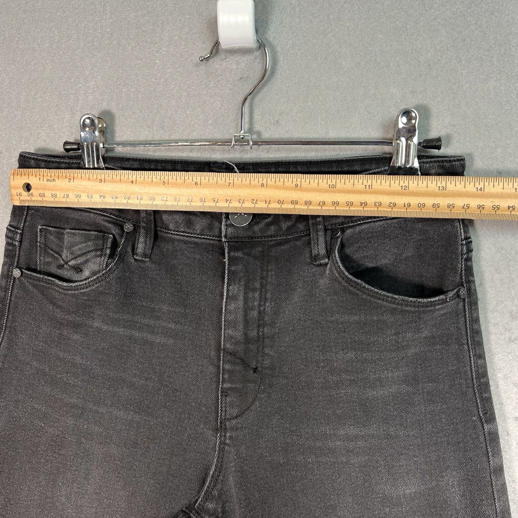 Vintage VINTAGE Unpublished Women's Wide Leg Jeans 27 Black Denim Stretch Straight Fit Retro 90s Size 27" / US 4 / IT 40 - 3 Thumbnail