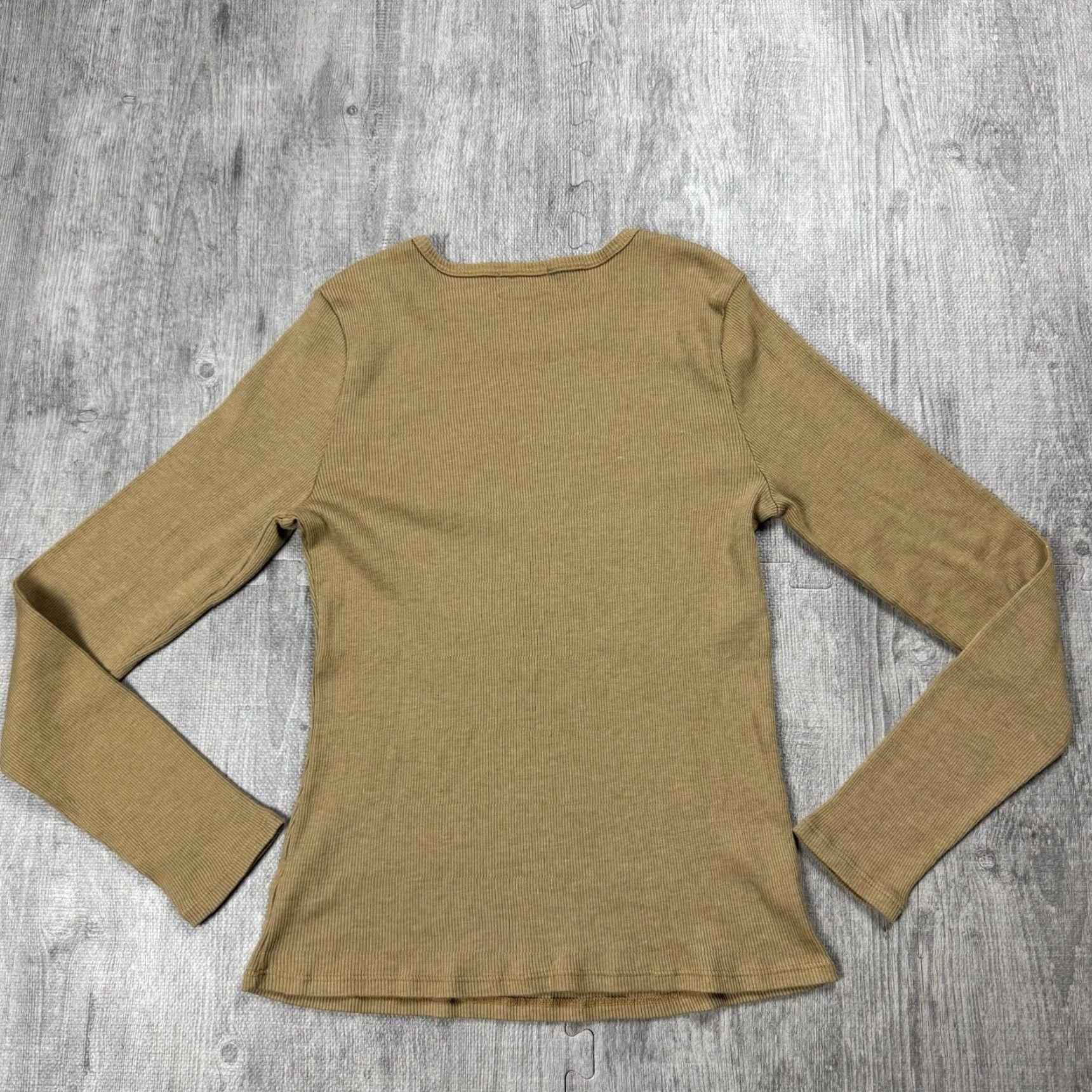 Anthropologie T.La by Anthropologie WOMEN'S Moss Long Sleeve Classic Ribbed Top L Shirt Size L / US 10 / IT 46 - 5 Thumbnail