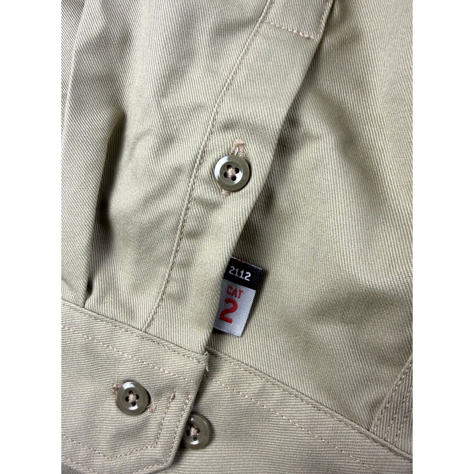 Carhartt Carhartt FR Shirt Mens 3XL Beige Flame Resistant Button-Up Workshirt Twill Cotton Nylon Pockets Embroidered Button-Down Collar Mens Regular Size US XXL / EU 58 / 5 - 5 Thumbnail