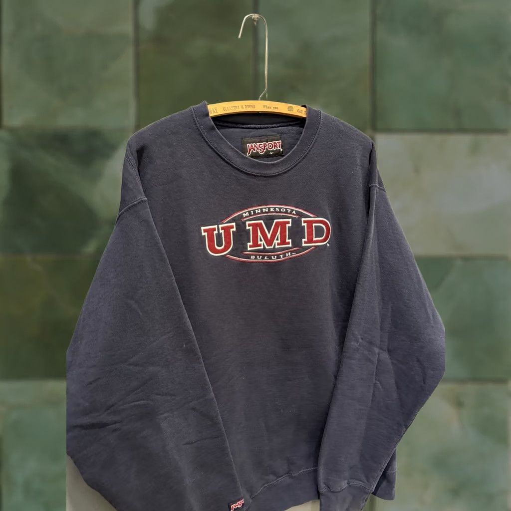 Jansport VINTAGE JanSport Sweatshirt 90s Blue Cotton UMD College Pullover Size L Mens Size US L / EU 52-54 / 3 - 1 Thumbnail