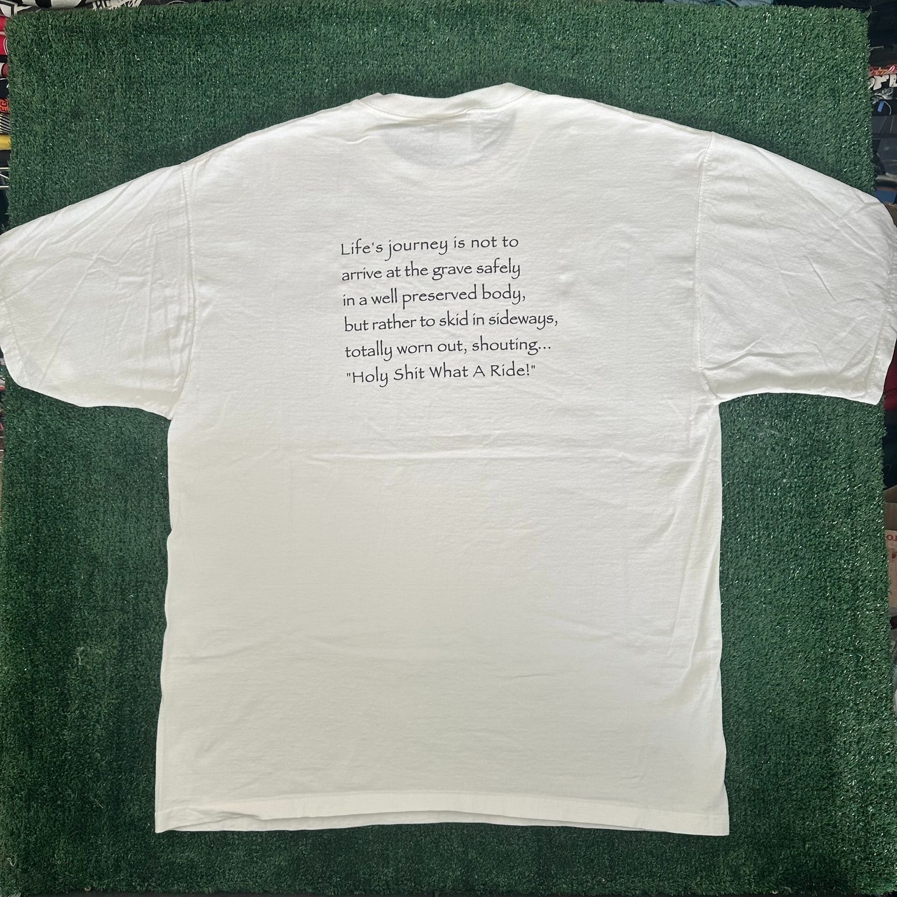 Fruit Of The Loom Vintage Y2K Funny Philosophy T-Shirt Life Humor Slogan Tee Size US XL / EU 56 / 4 - 1 Thumbnail