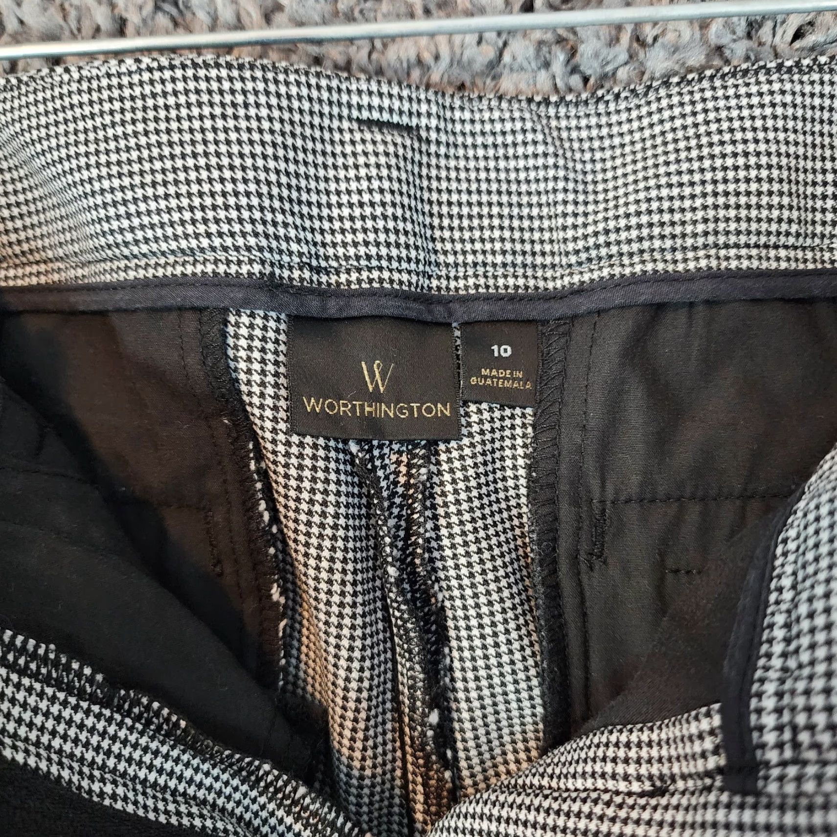 Worthington VINTAGE Worthington Womens Dress Pants Size 10 Black White Pattern Womens Regular 27 Inseam Size 32" / US 10 / IT 46 - 3 Thumbnail