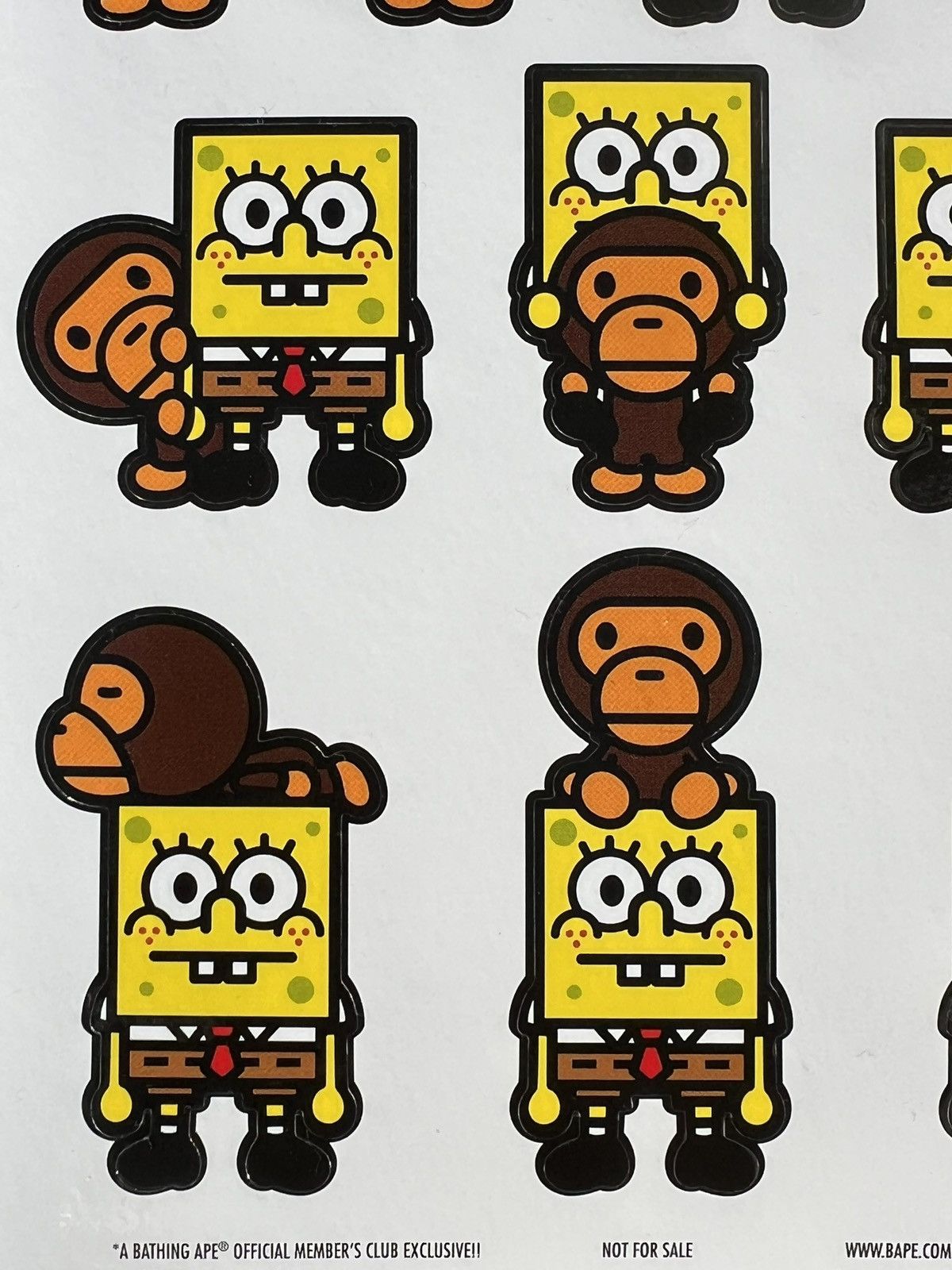 Bape × Nickelodeon Baby Milo x Spongebob Sticker Sheet Size ONE SIZE - 3 Thumbnail