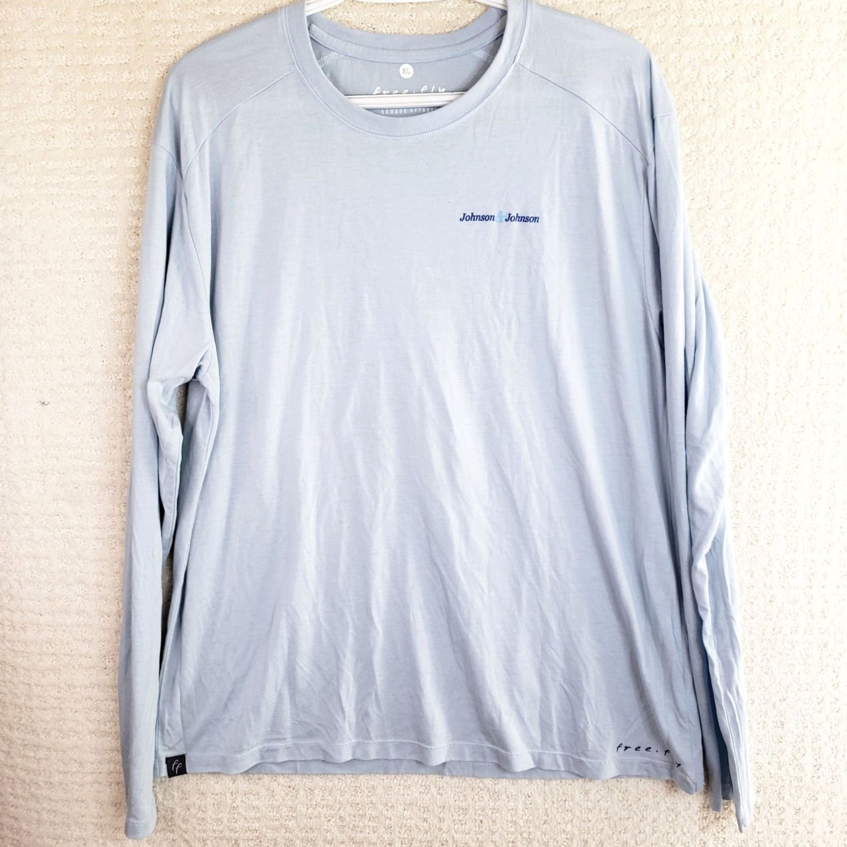 Vintage Free Fly Bamboo Long Sleeve T Shirt Men XL Blue Wicking Stretch Crew Fishing J&J Size US XL / EU 56 / 4 - 2 Thumbnail