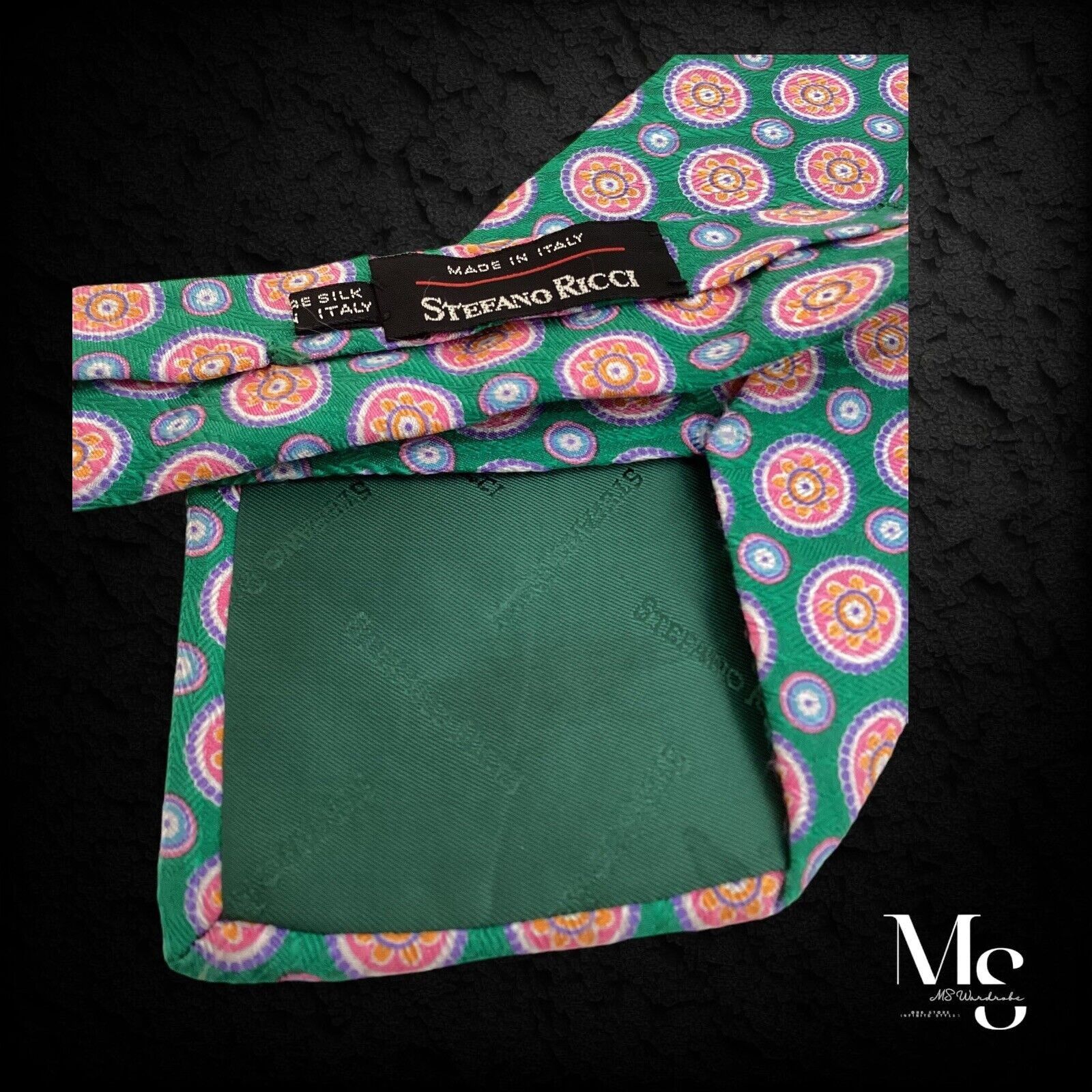 Stefano Ricci STEFANO RICCI Green Medallion Luxury Silk Tie Made In Italy Size ONE SIZE - 4 Thumbnail