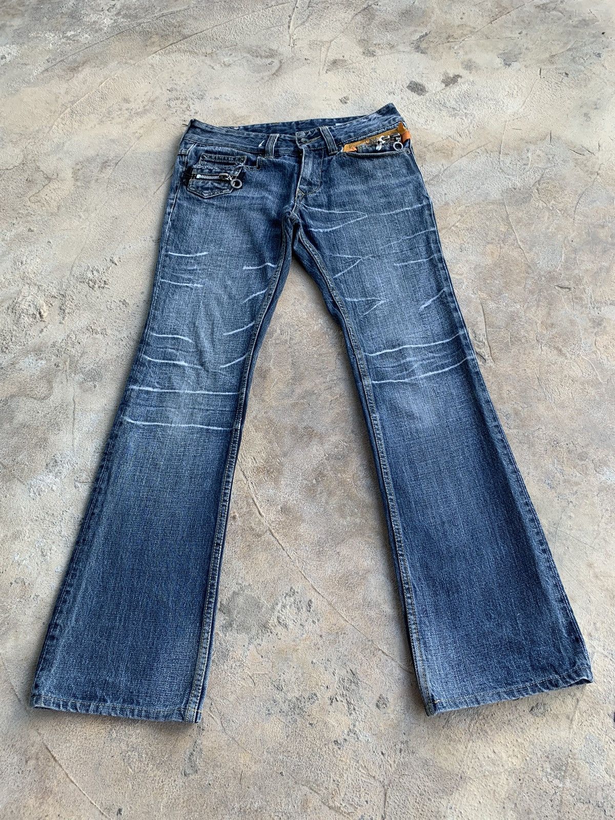 Japanese Brand × Le Grande Bleu (L.G.B.) × semanticdesign Semantic Design Flare Jeans Distressed Denim Size US 30 / EU 46 - 16 Thumbnail