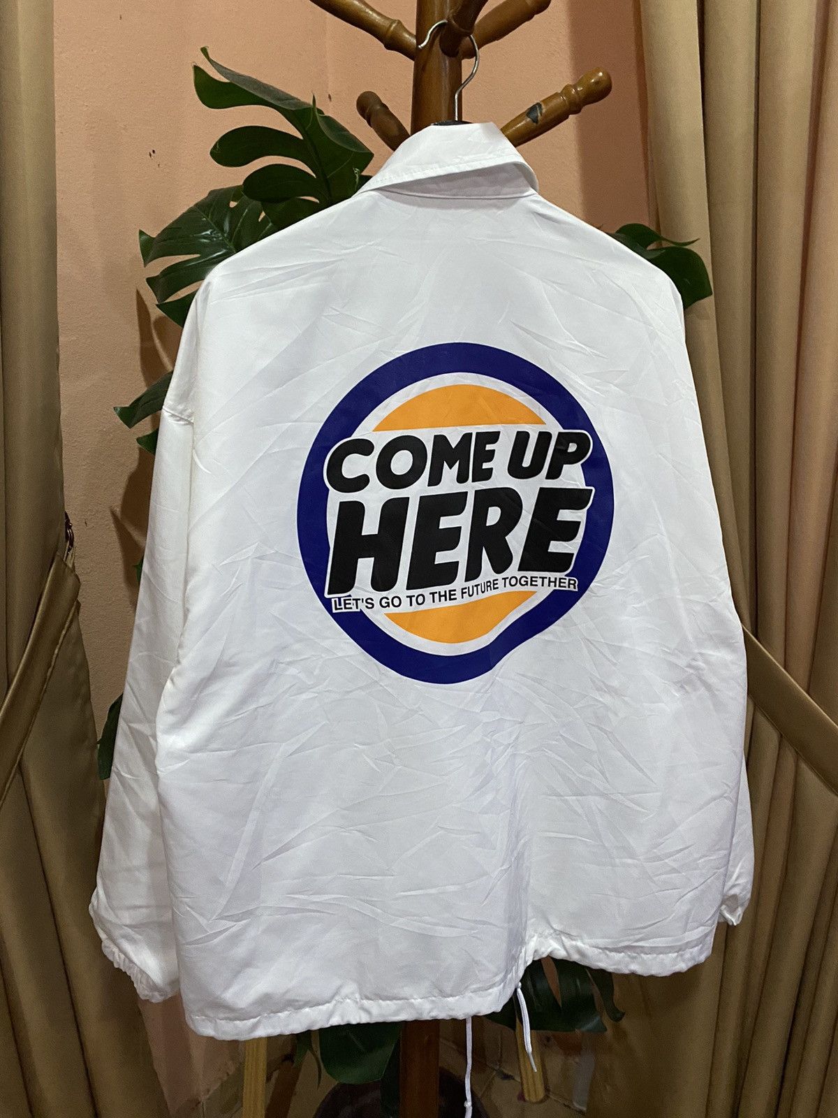 Japanese Brand WEGO “Come Up Here” Jacket Modern Casual White Coach Jacket Size US L / EU 52-54 / 3 - 3 Thumbnail