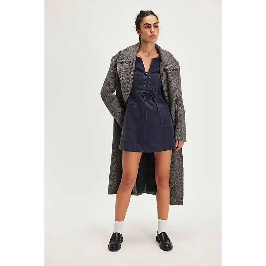 Free People New Bradley Faux Suede Shift Style Mini Dress $168 XS LaceUp Size XS / US 0-2 / IT 36-38 - 4 Thumbnail