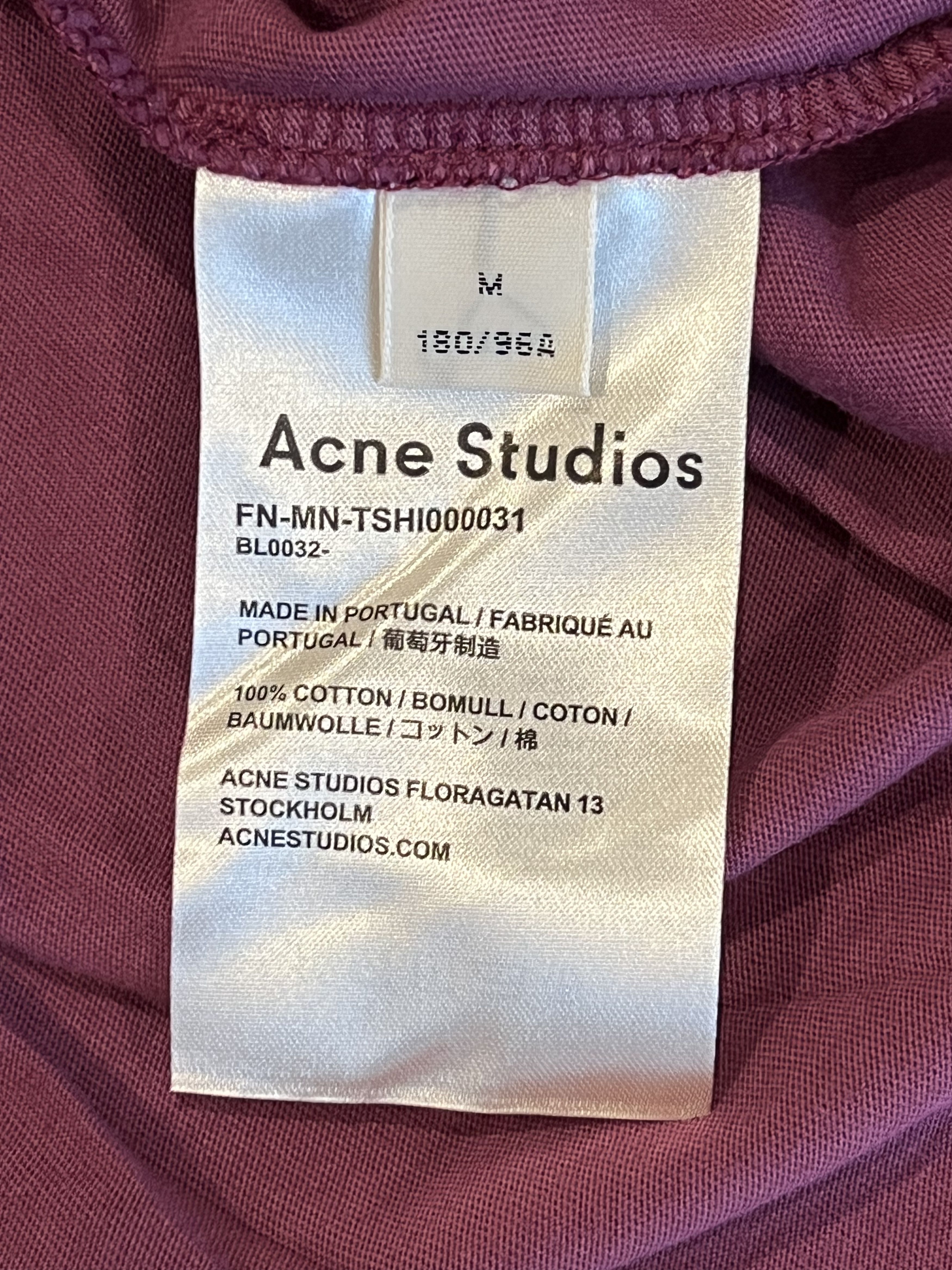 Acne Studios 💚 Acne Studios Embroidered Burgundy T-Shirt Medium NEW Size US M / EU 48-50 / 2 - 13 Thumbnail