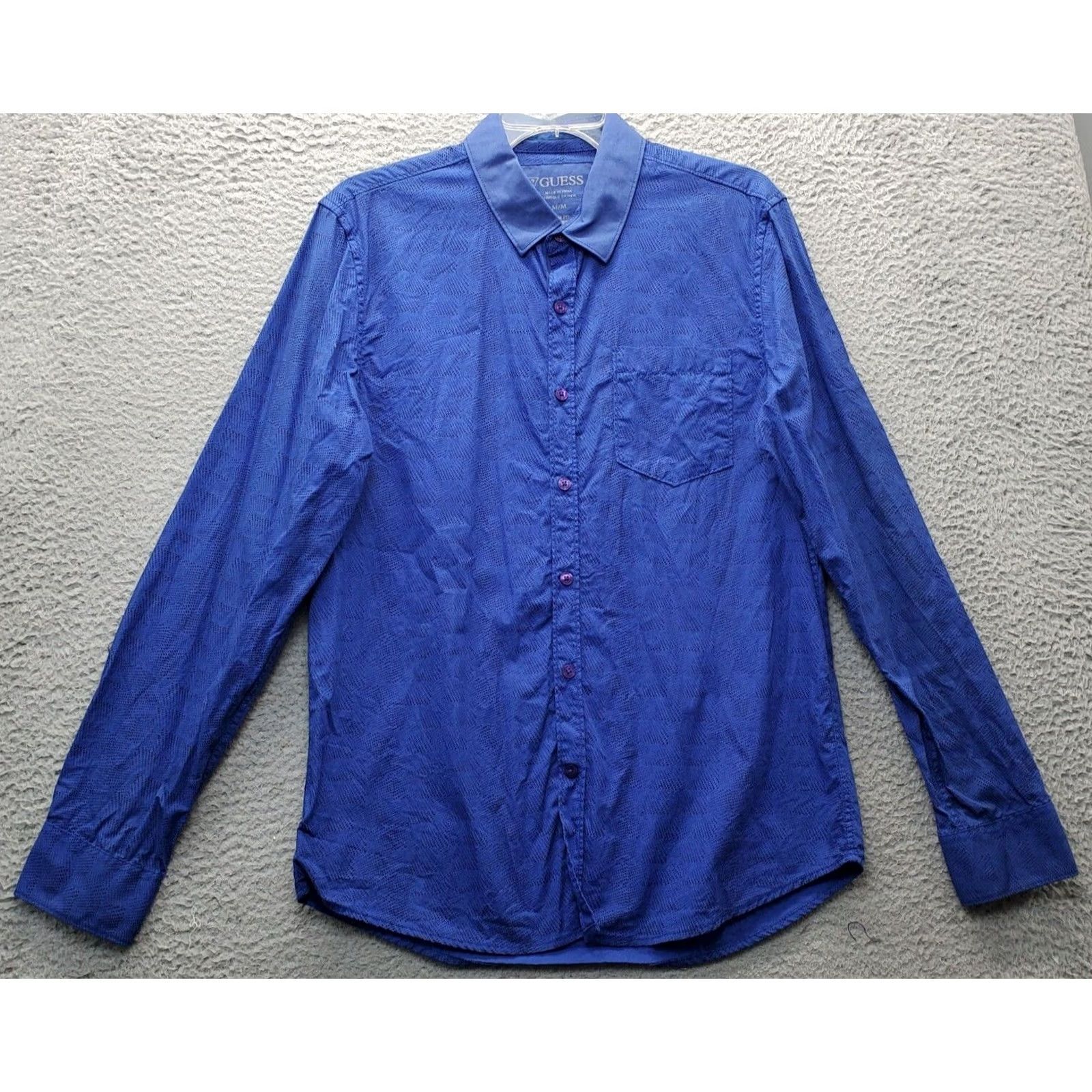 Guess GUESS Shirt Mens M Blue Polka Dot Slim Fit Long Sleeve Button Down Size US M / EU 48-50 / 2 - 2 Thumbnail