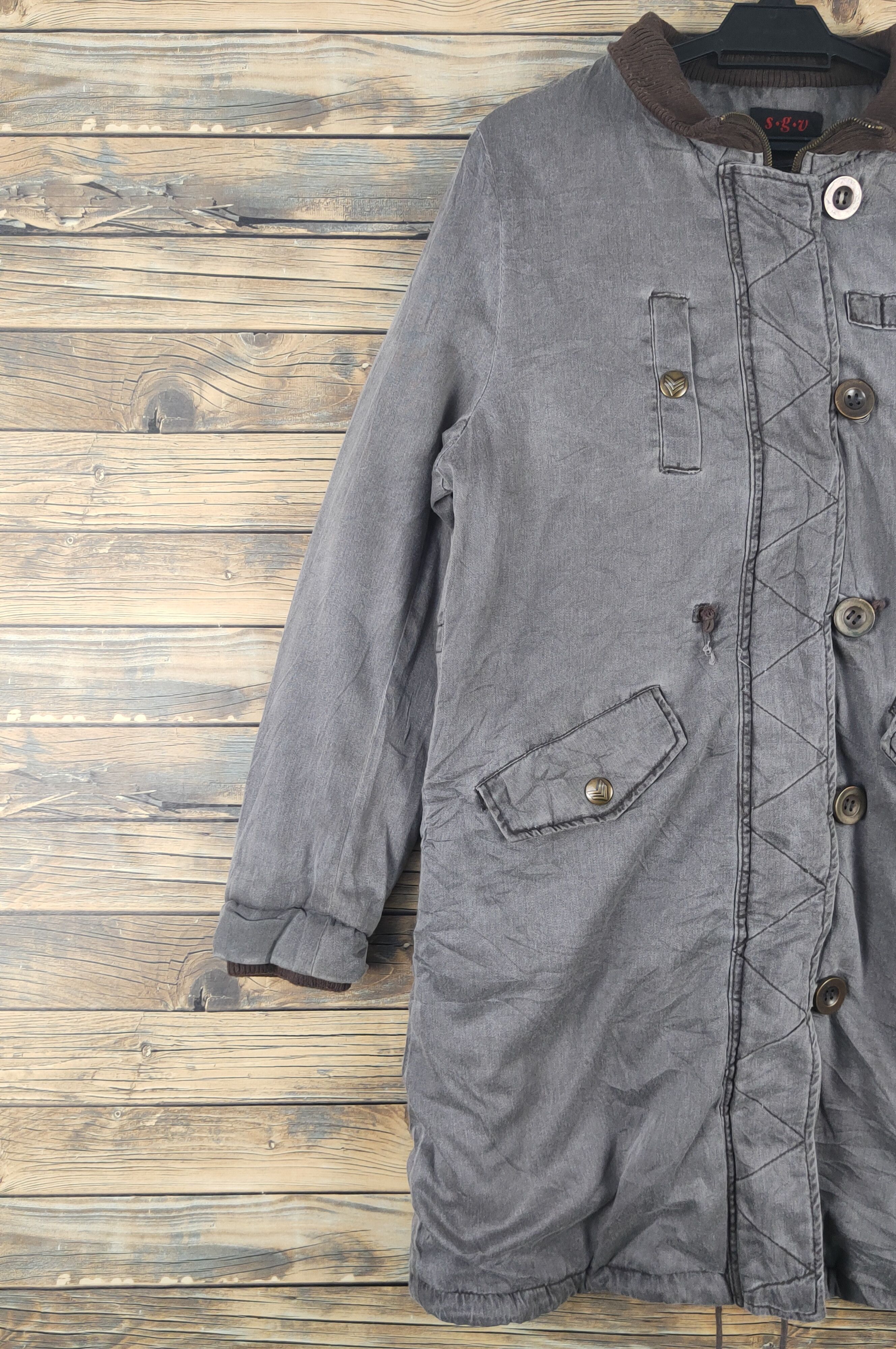Japanese Brand × Vintage S.g.v Dark Gray Coats (Vintage Winter jacket) Size US L / EU 52-54 / 3 - 3 Thumbnail