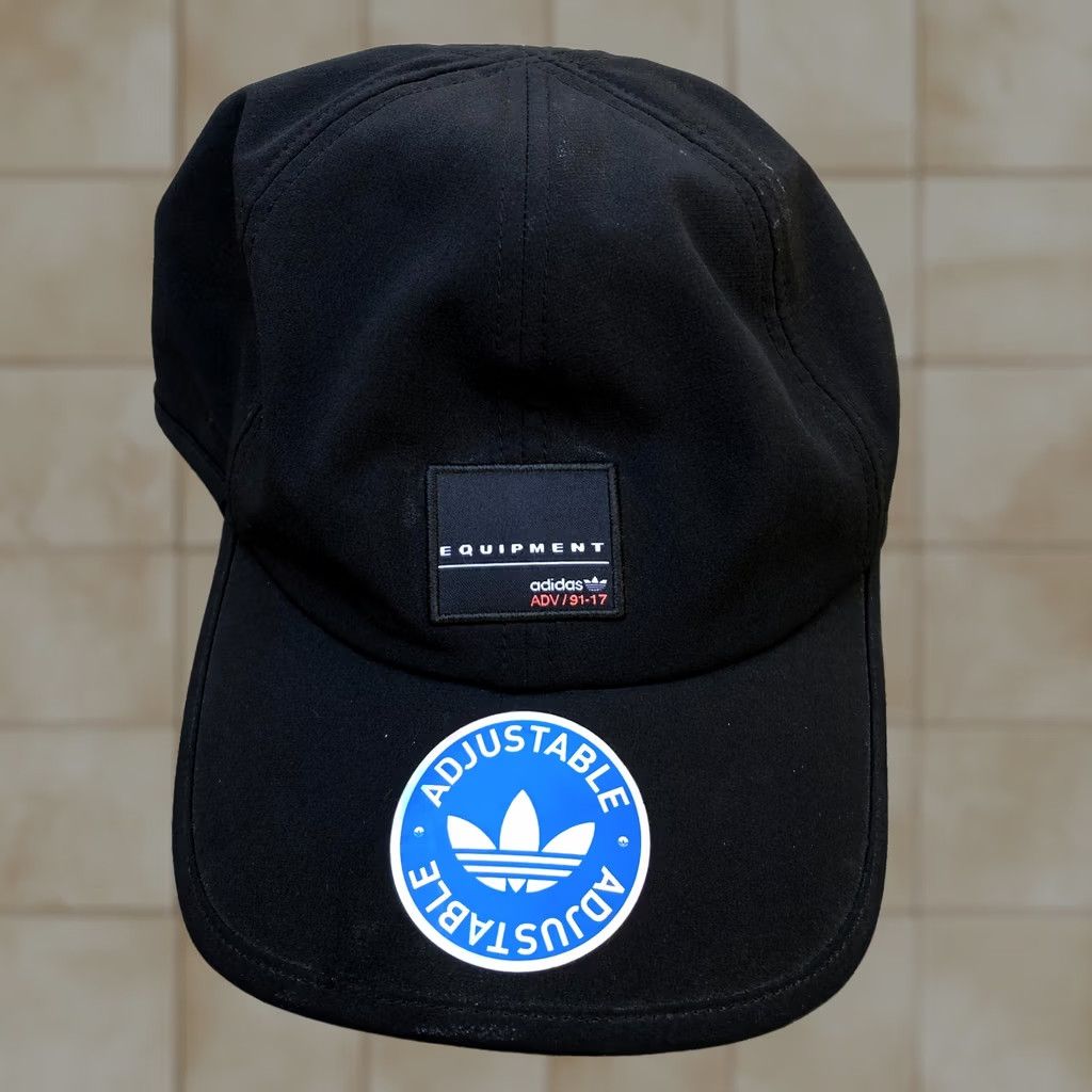 Adidas ADIDAS Originals Equipment Hat Men's Adjustable Lightweight Running Cap Black One Size Baseball Cap Mens Size ONE SIZE - 1 Thumbnail