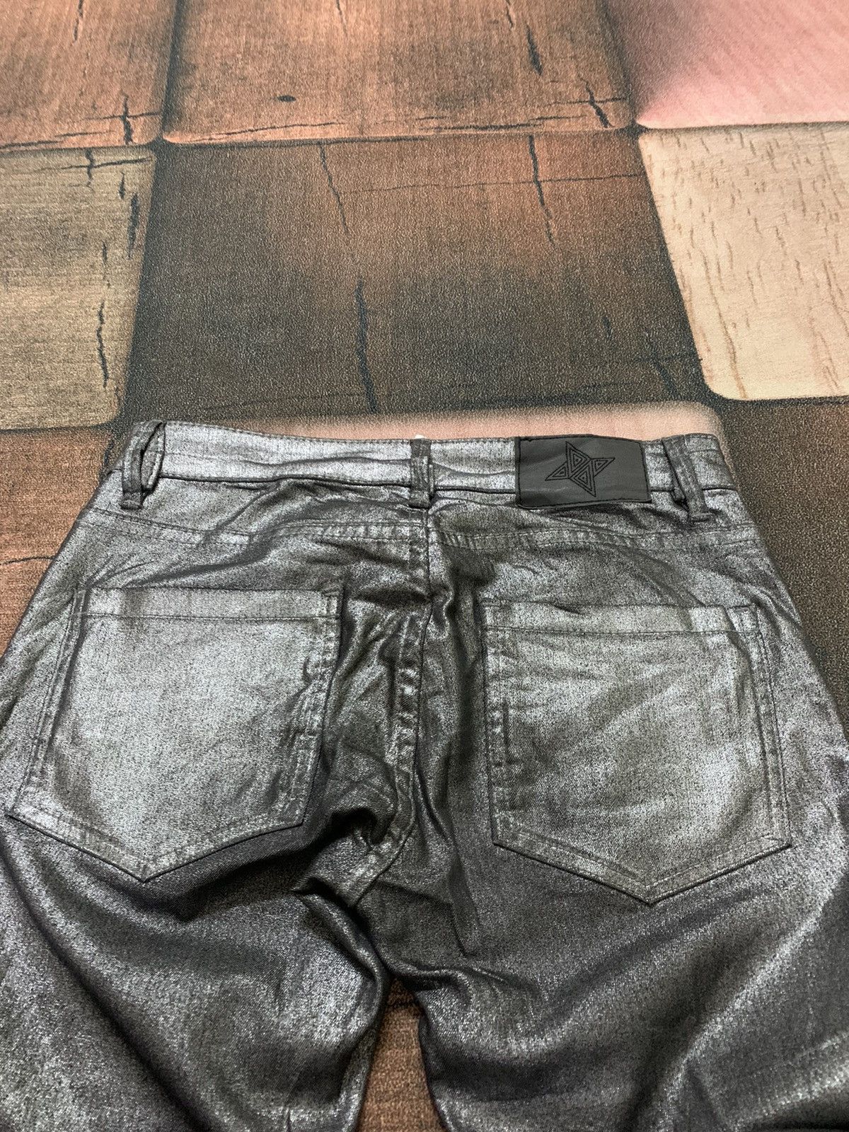 BCBGeneration CRAZY gun metal y2k pant waxed style with zipper leg Size US 28 / EU 44 - 16 Thumbnail