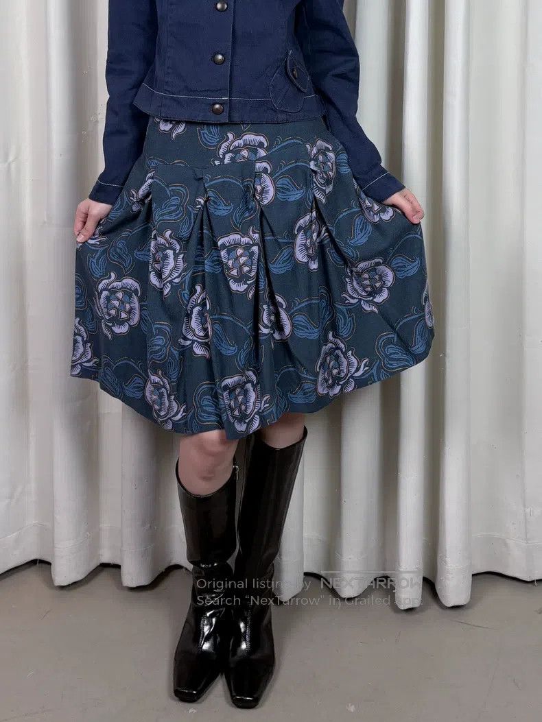Vivienne Westwood Vivienne Westwood size 2 Vintage blue rose witch half skirt Size 22" - 5 Thumbnail