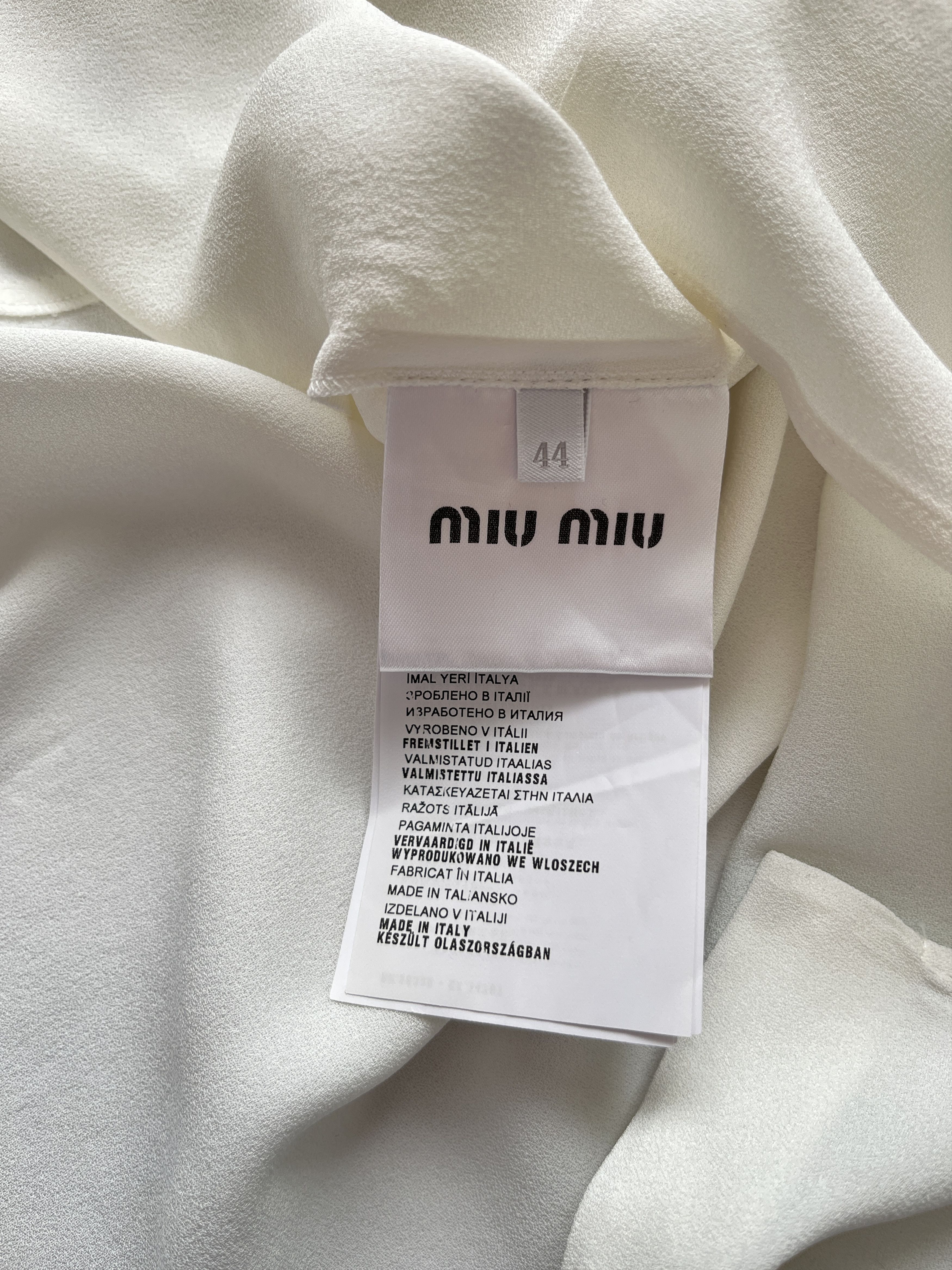 Miu Miu ⚡️QUICK SALE⚡️ 2015 Miu Miu Cream Blouse Top with Beading Size M / US 6-8 / IT 42-44 - 4 Thumbnail