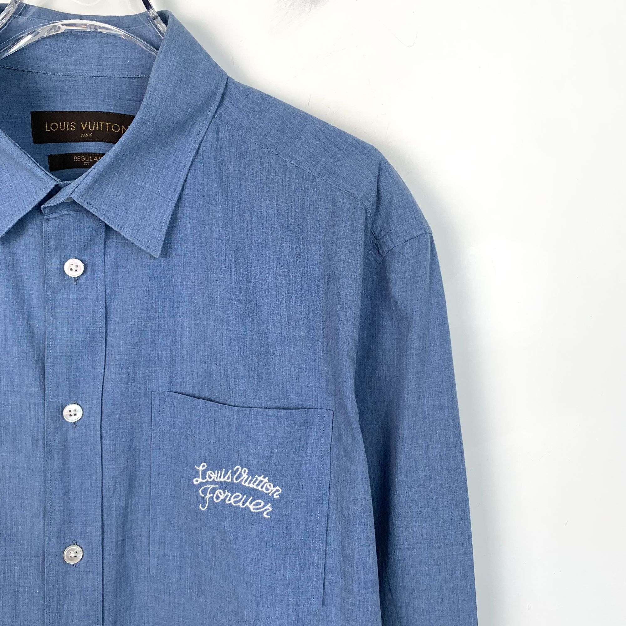 Louis Vuitton Louis Vuitton Blue Logo Cotton Long-Sleeve Shirt (Size M) Size US M / EU 48-50 / 2 - 9 Thumbnail