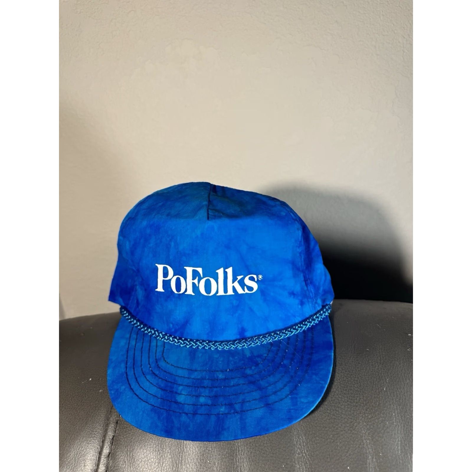 Roper VINTAGE PoFolks Restaurant Southern Homestyle Florida Rope Adjustable Hat 80s Trucker Blue Men One Size Size ONE SIZE - 4 Thumbnail