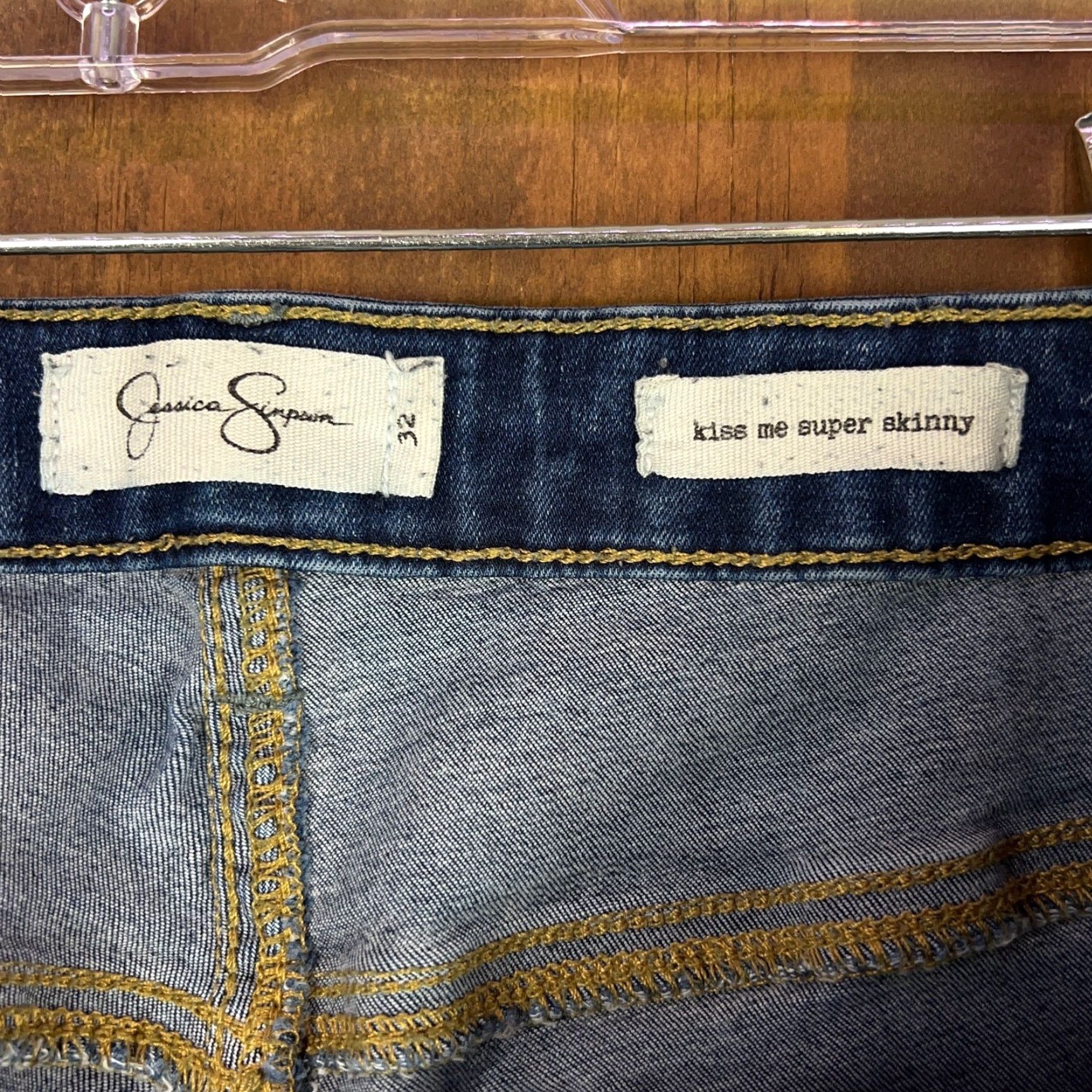 Jessica Simpson Jessica Simpson Womens Jeans Blue Denim Kiss Me Super Skinny Distress Stretch 33 Size 24" / US 00 / IT 34 - 5 Thumbnail