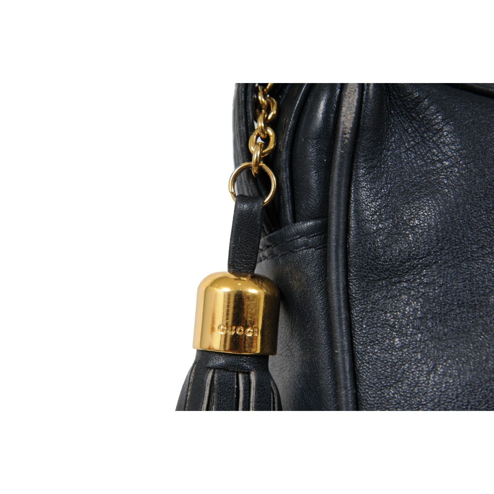 Gucci Vintage Crossbody Bag Blue Lambskin Leather Purse Gold Size ONE SIZE - 5 Thumbnail