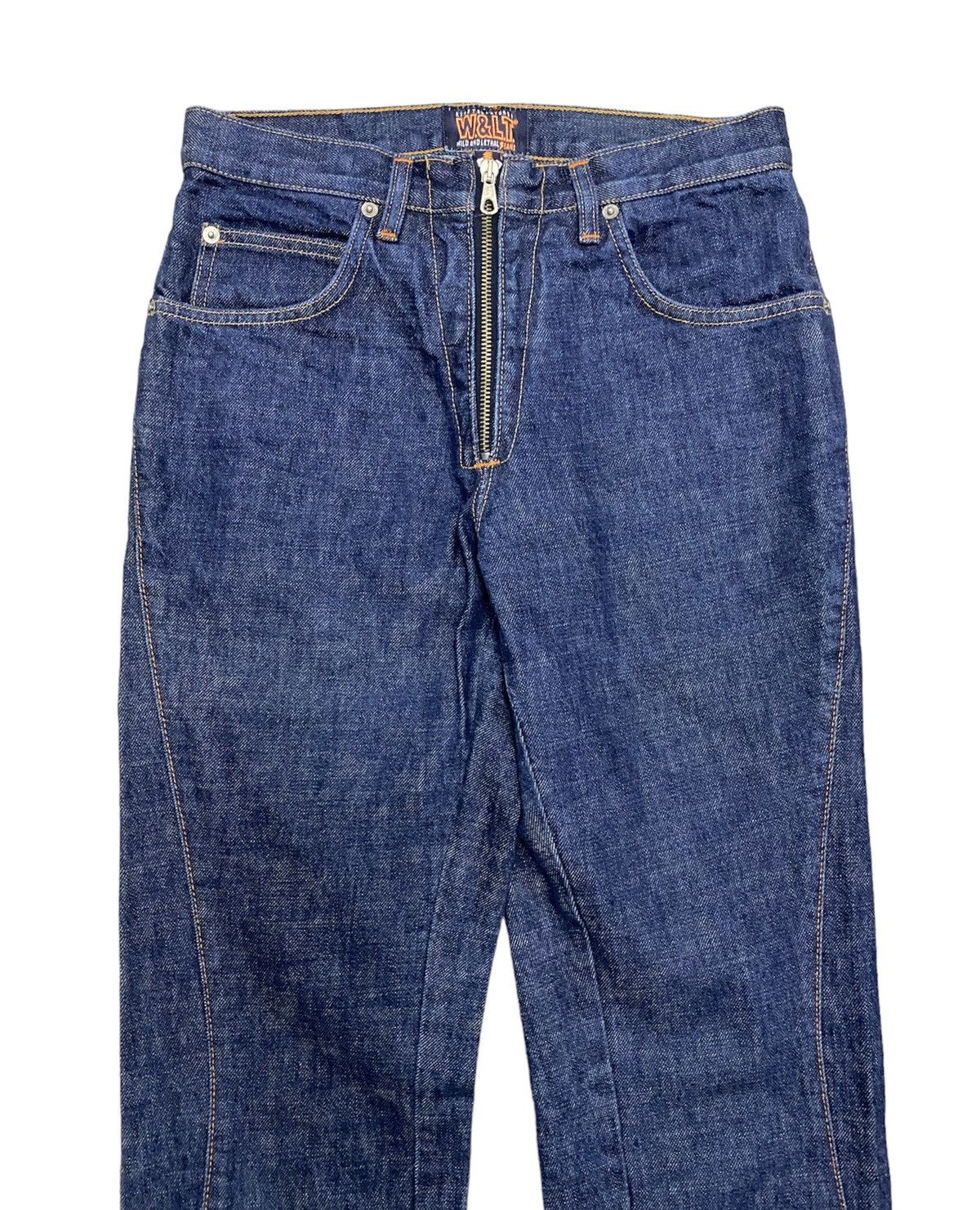 Walter Van Beirendonck Vtg W&Lt center Zipper Curve stitch denim Size 28" / US 6 / IT 42 - 1 Thumbnail