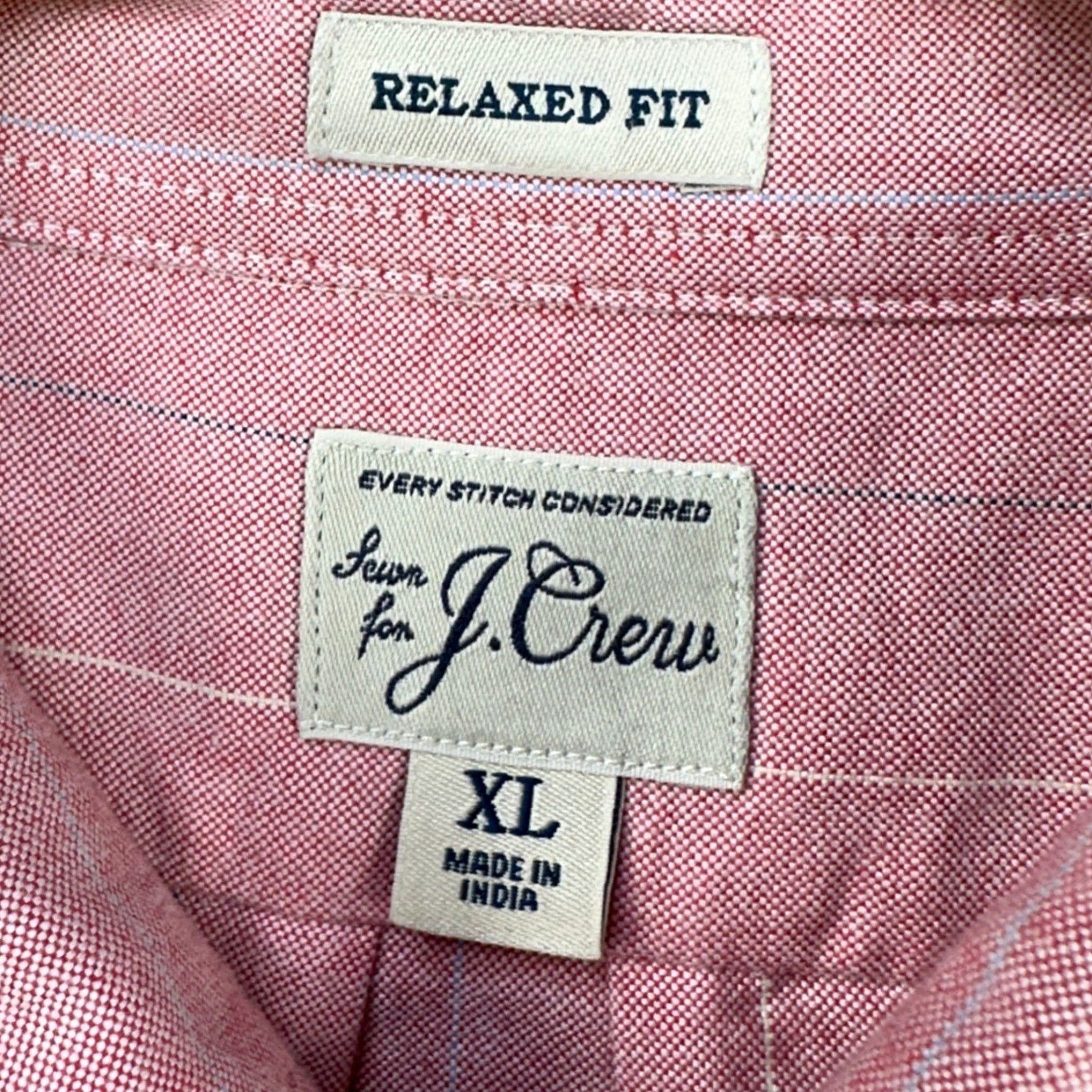 J.Crew J. Crew Shirt Button Down Mens XL Pink Stripes Pocket Long Sleeve Relaxed Fit Size US XL / EU 56 / 4 - 4 Thumbnail