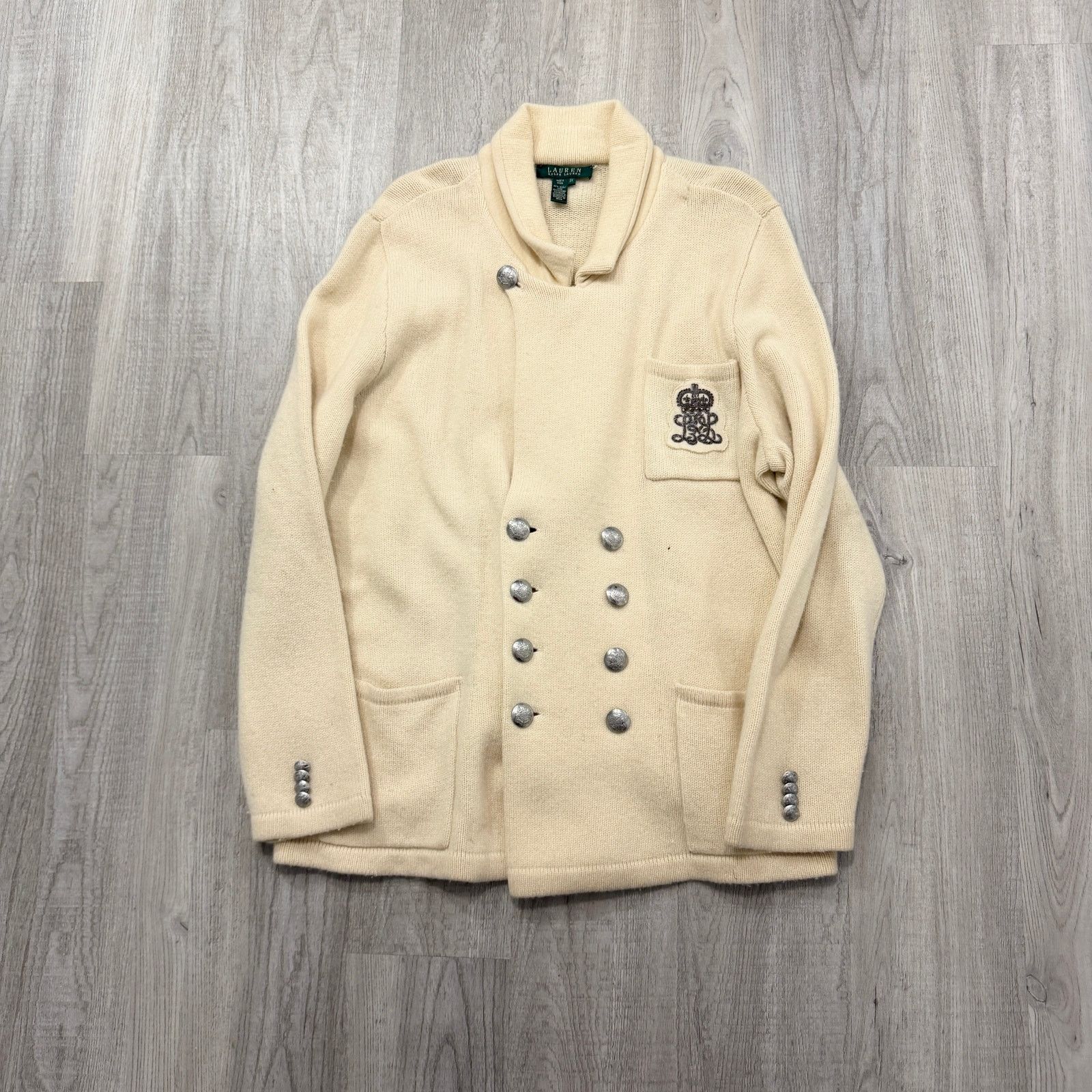 Lauren Ralph Lauren Lauren Ralph Lauren Wool Cashmere Ivory Blazer Jacket 2X Size XXL / US 16-18 / IT 52-54 - 1 Thumbnail