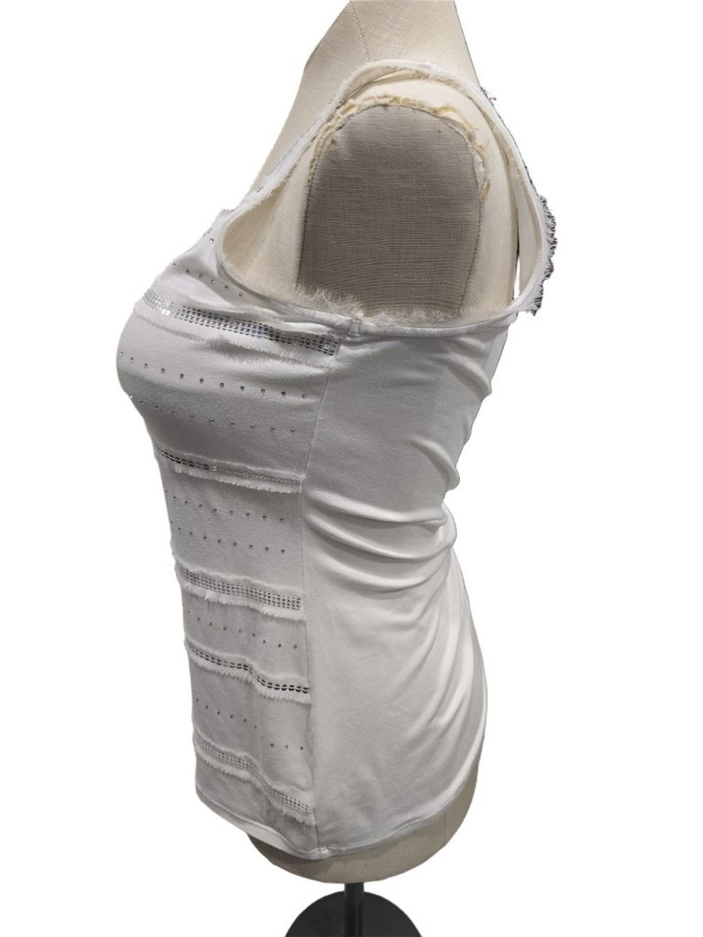 White House Black Market Women's White House Black Market White Silver Sequin Tank M Size M / US 6-8 / IT 42-44 - 3 Thumbnail