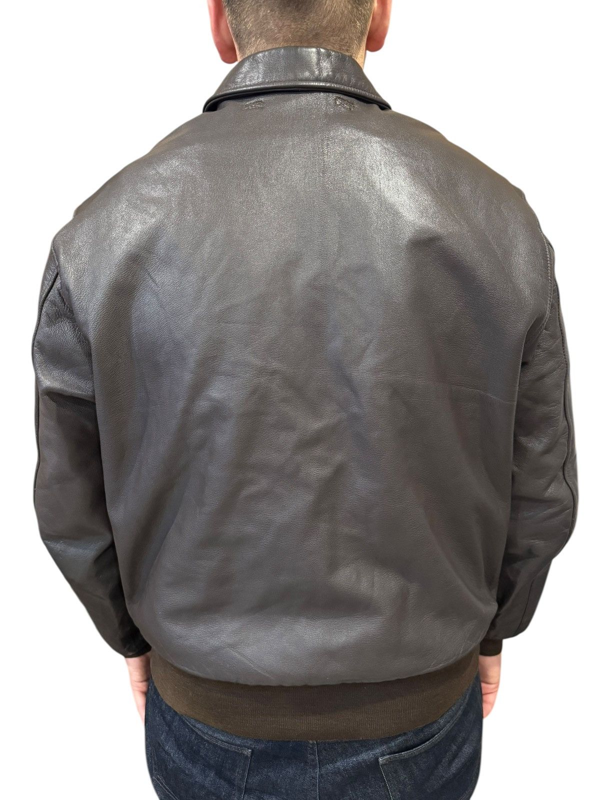 Cockpit USA Army 30-1415 Type A-2 Leather USA Air Force Jacket Large Size US L / EU 52-54 / 3 - 3 Thumbnail