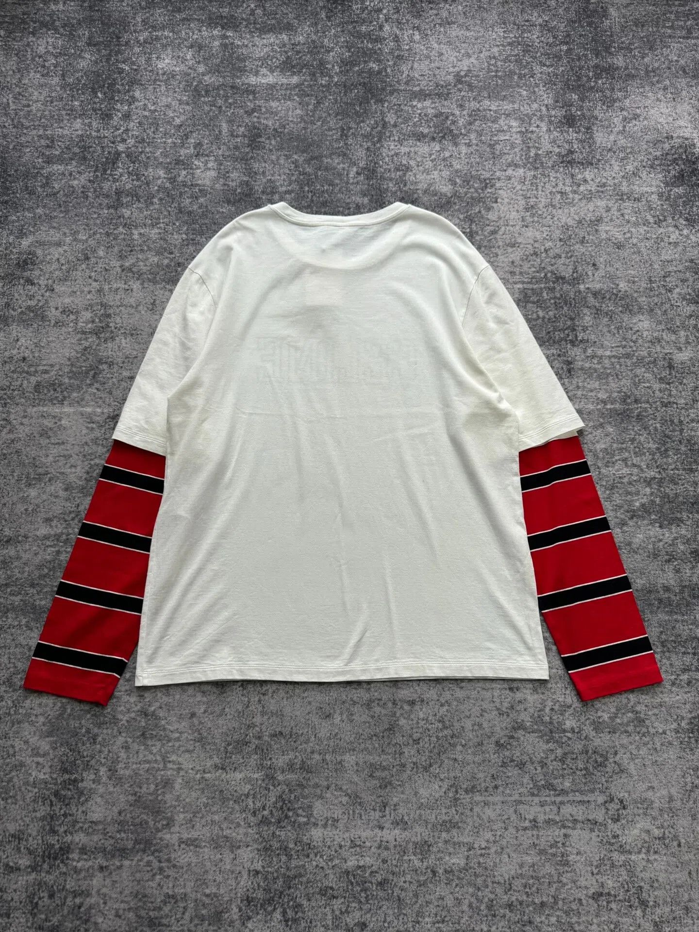 Celine CELINE Red and White Slogan Logo Two-in-One Long Sleeve To Size M / US 6-8 / IT 42-44 - 2 Thumbnail