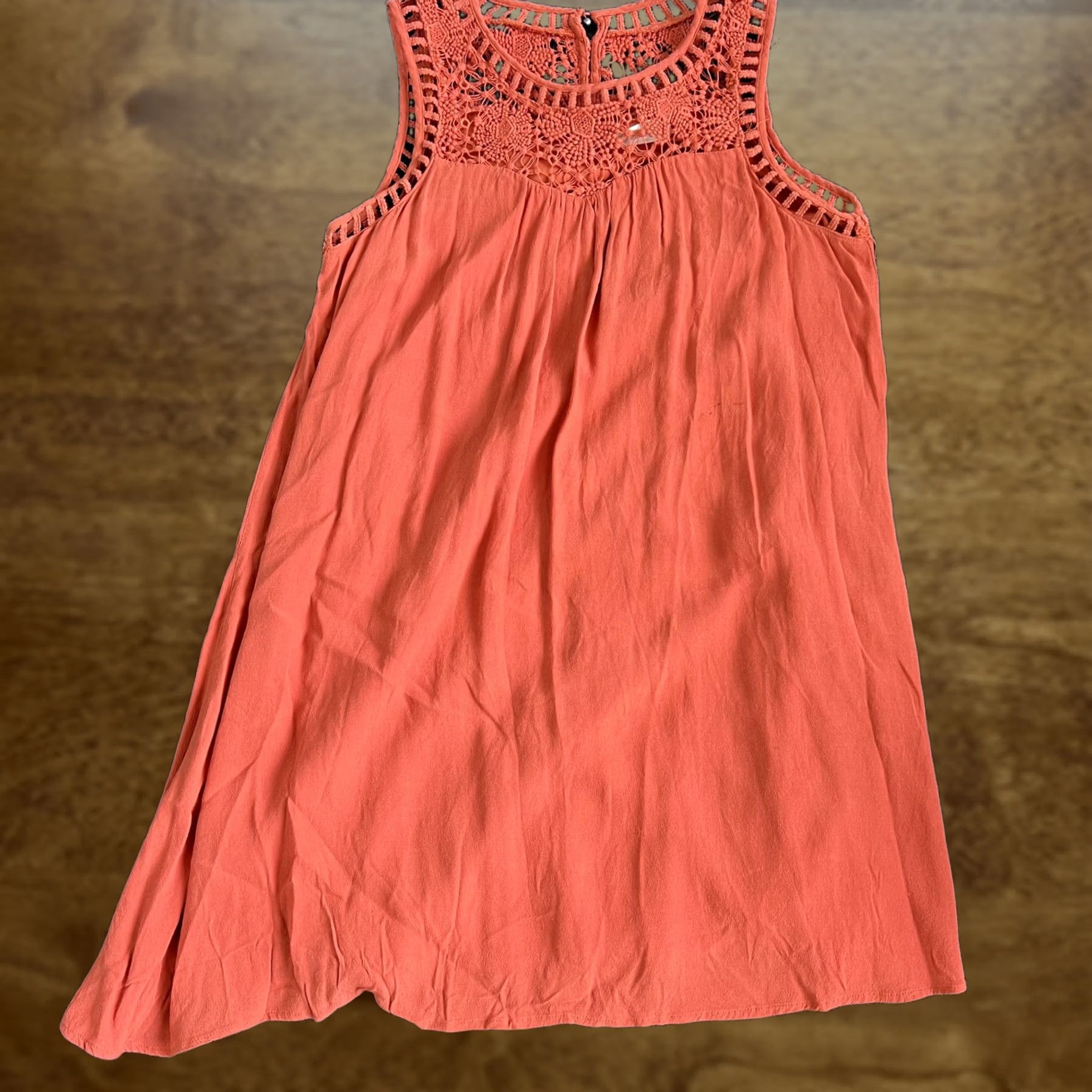Vintage Altar'd State Dress Womens Large Orange Crochet Lace Sleeveless Swing Sundress Size L / US 10 / IT 46 - 1 Thumbnail