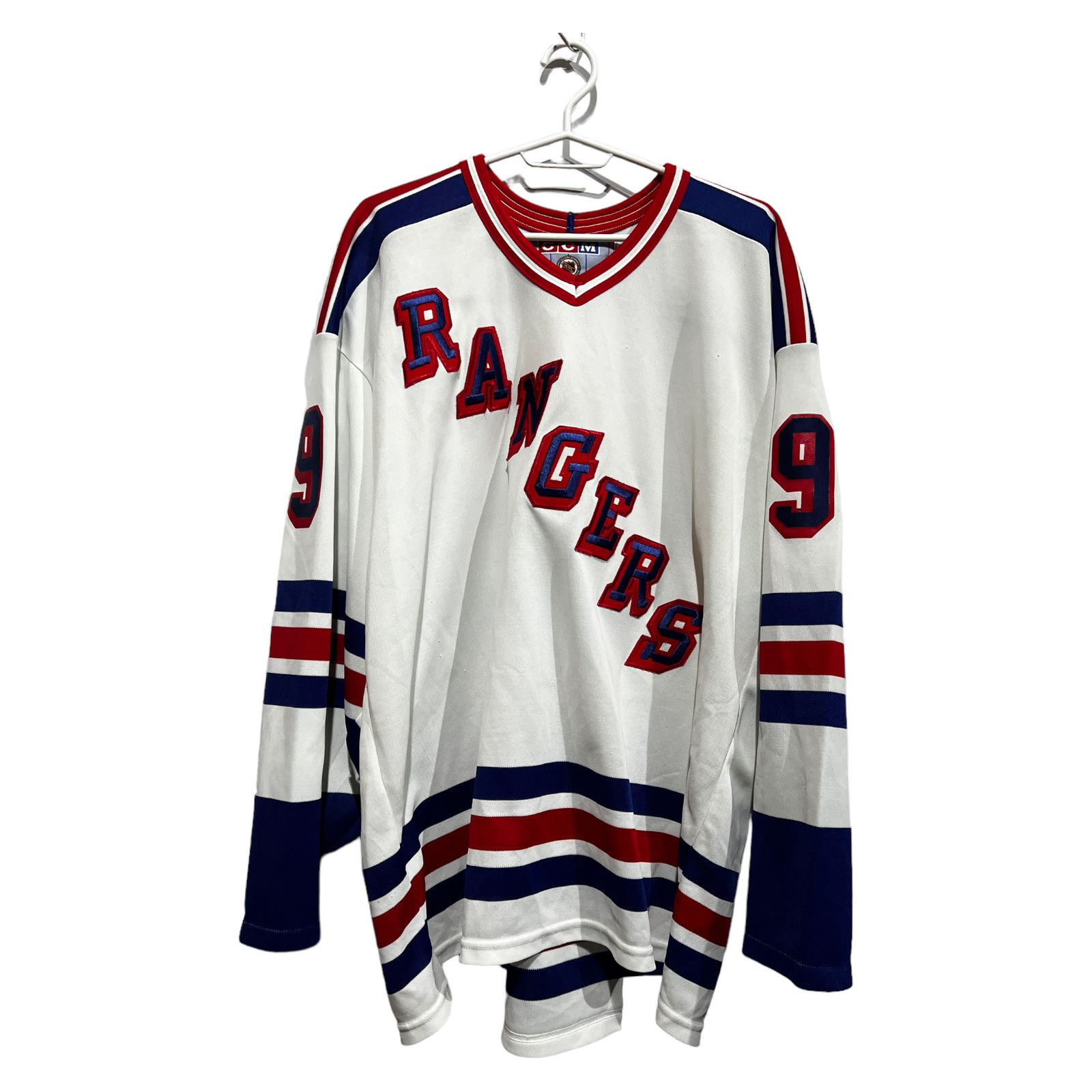 image of Ccm x Nhl Vintage Wayne Gretzky 99 New York Rangers Starter Hockey in White, Men's (Size XL)