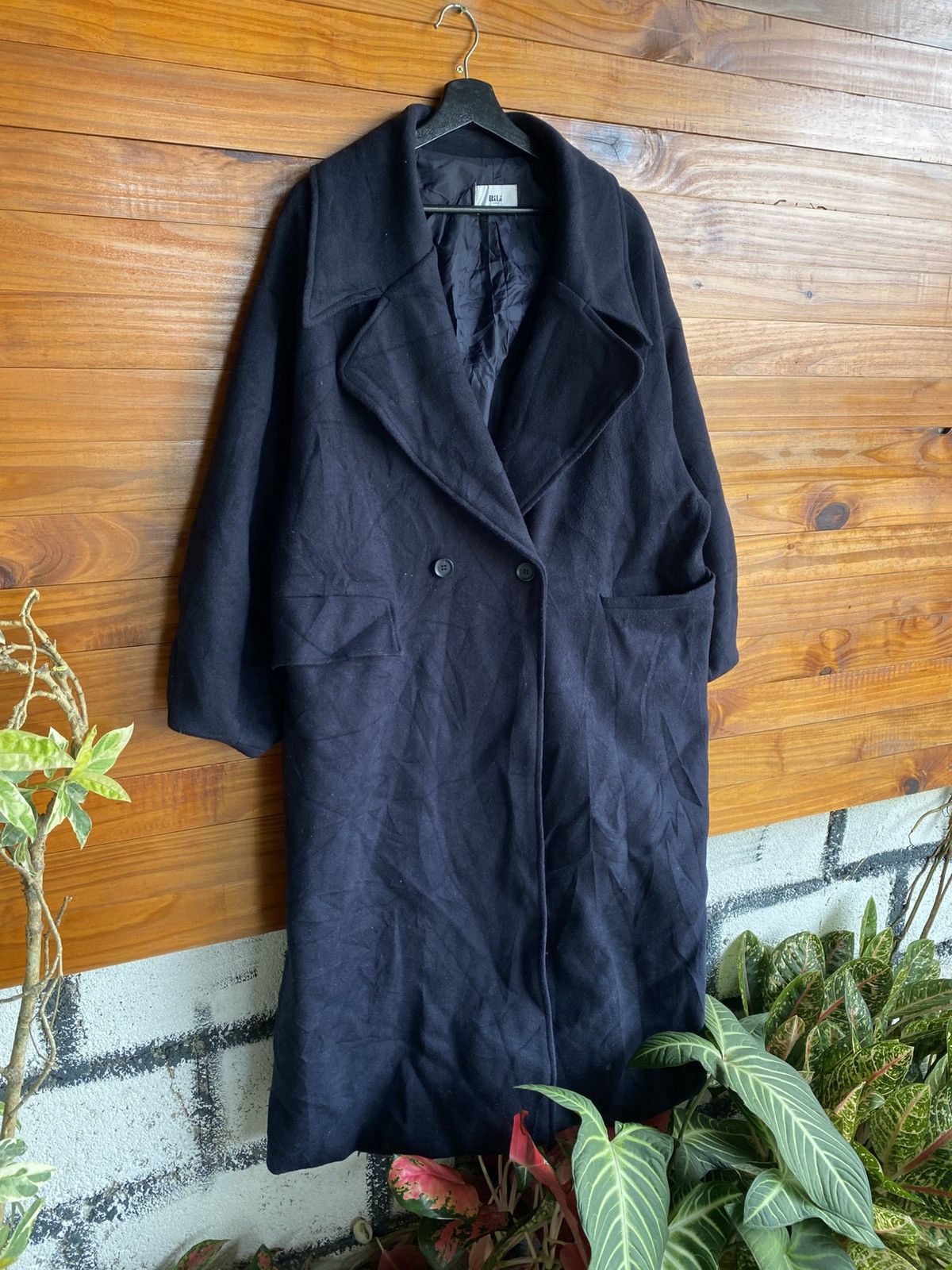 Japanese Brand RILI Tokyo Navy Blue Oversized Long Coat Japanese Minimalist Size ONE SIZE - 4 Thumbnail